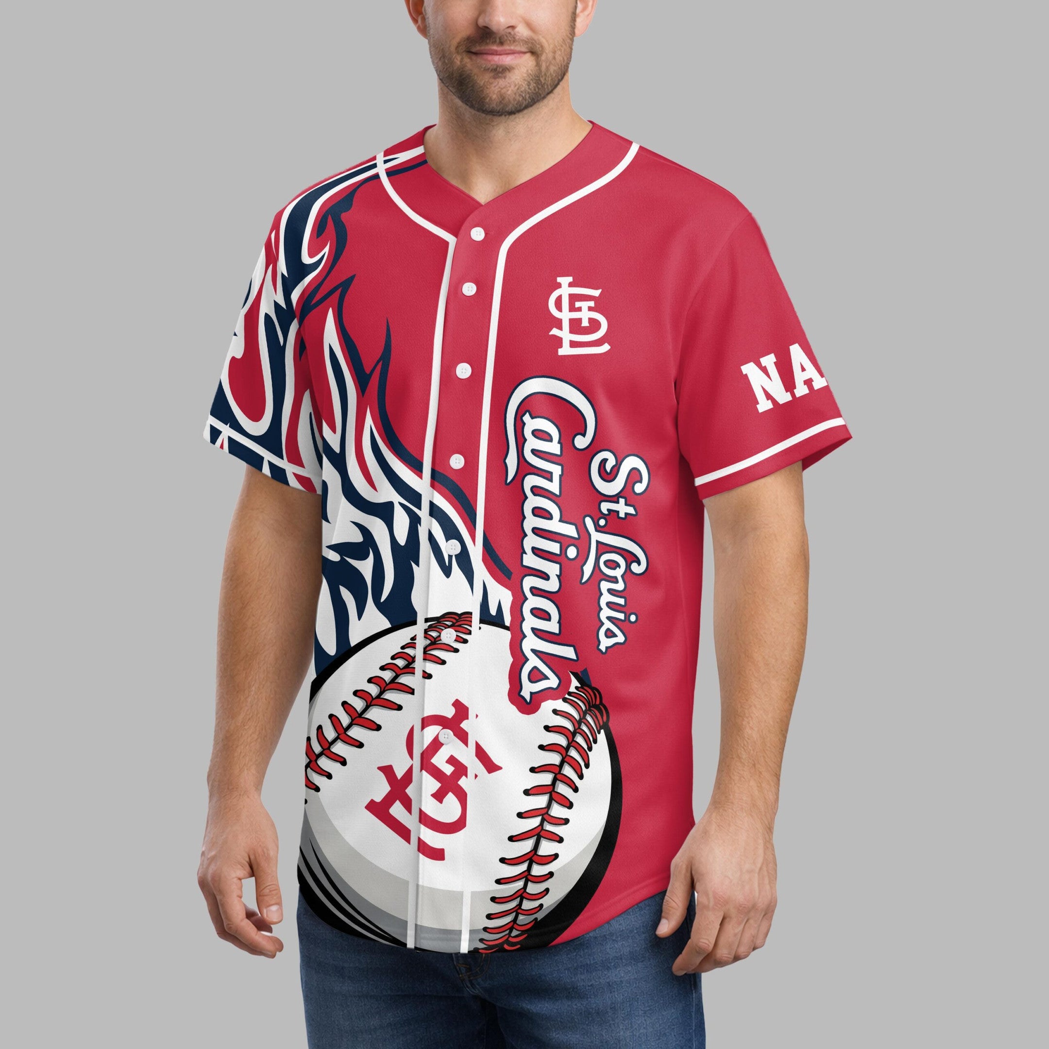 S.l.cardinals | Premium M.l.b Flame Spirit Baseball Jersey