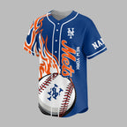 N.y.mets | Premium M.l.b Flame Spirit Baseball Jersey