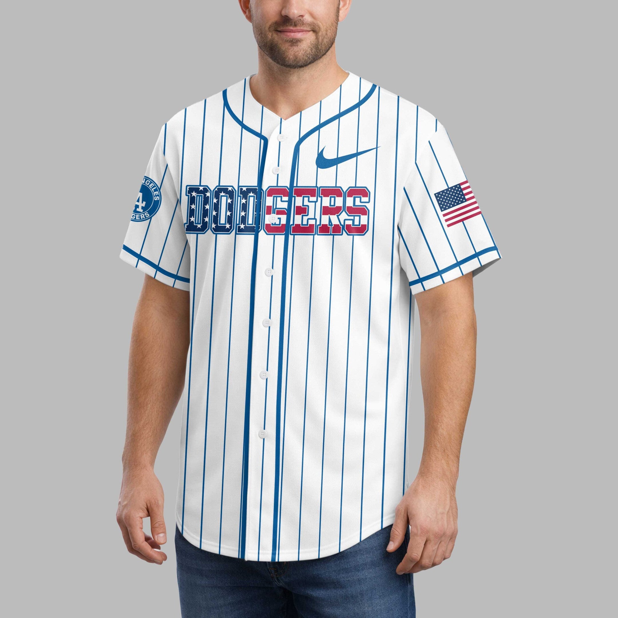 L.a.dodgers | M.l.b Usa Flag Edition Premium Baseball Jersey