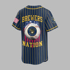 M.brewers | M.l.b Usa Flag Edition Premium Baseball Jersey