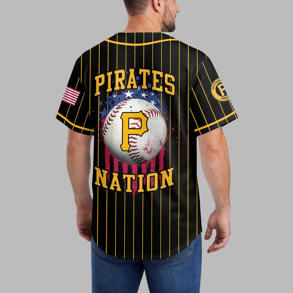 P.pirates | M.l.b Usa Flag Edition Premium Baseball Jersey