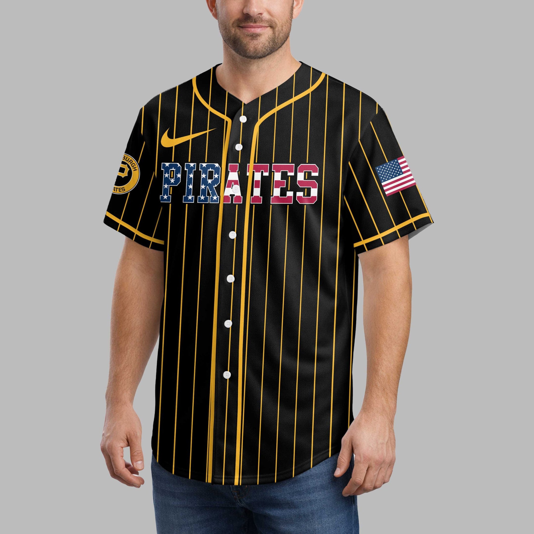 P.pirates | M.l.b Usa Flag Edition Premium Baseball Jersey