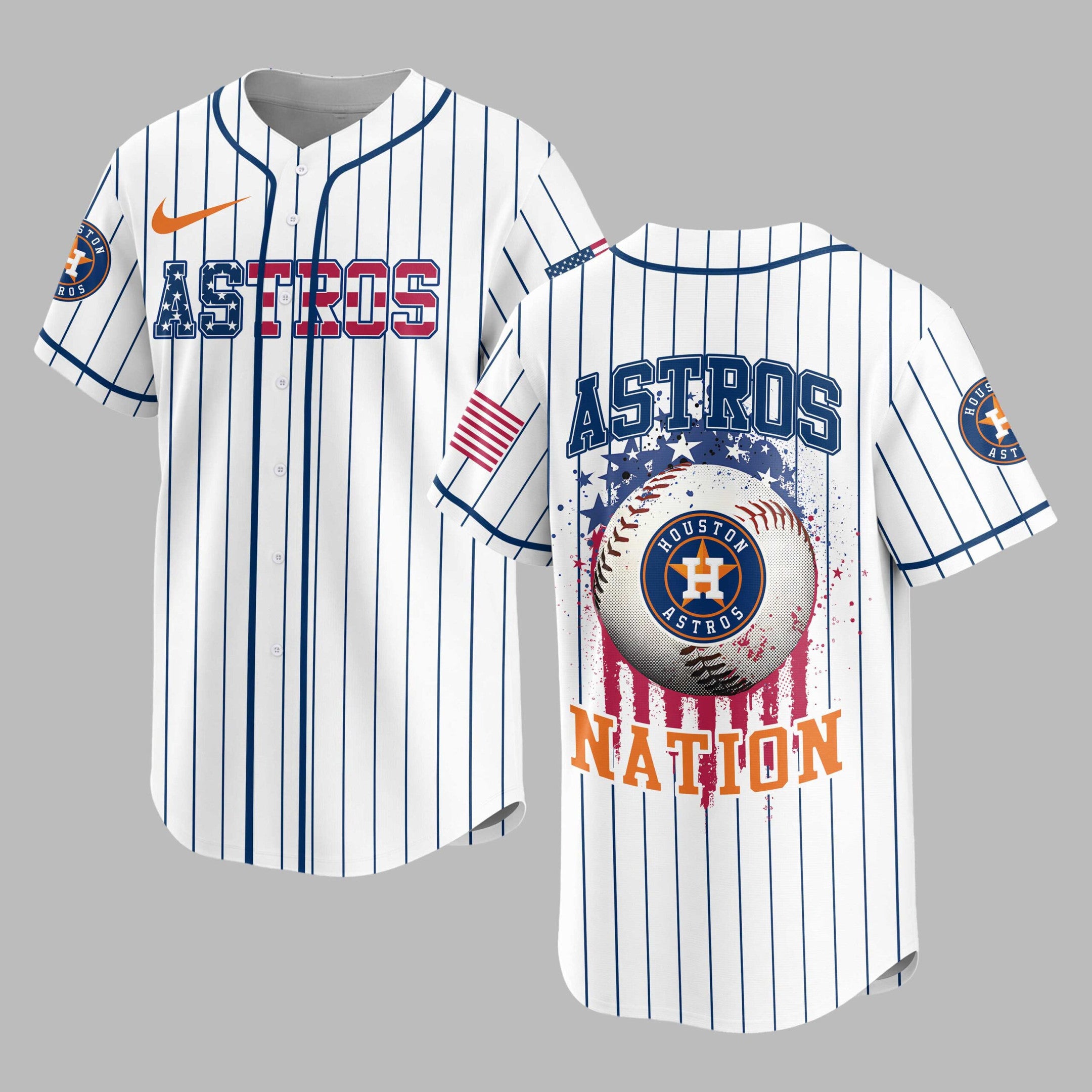 H.astros | M.l.b Usa Flag Edition Premium Baseball Jersey