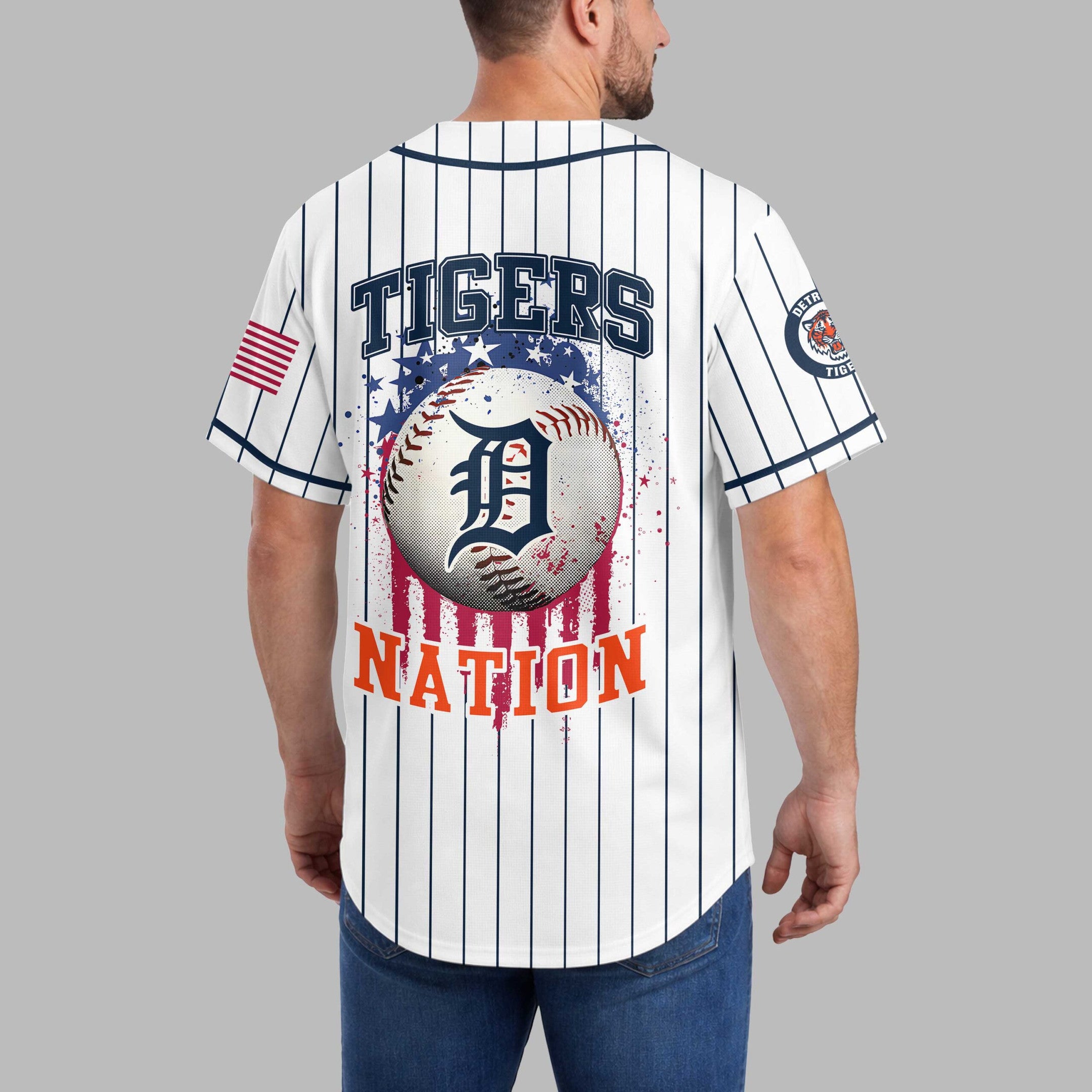 D.tigers | M.l.b Usa Flag Edition Premium Baseball Jersey