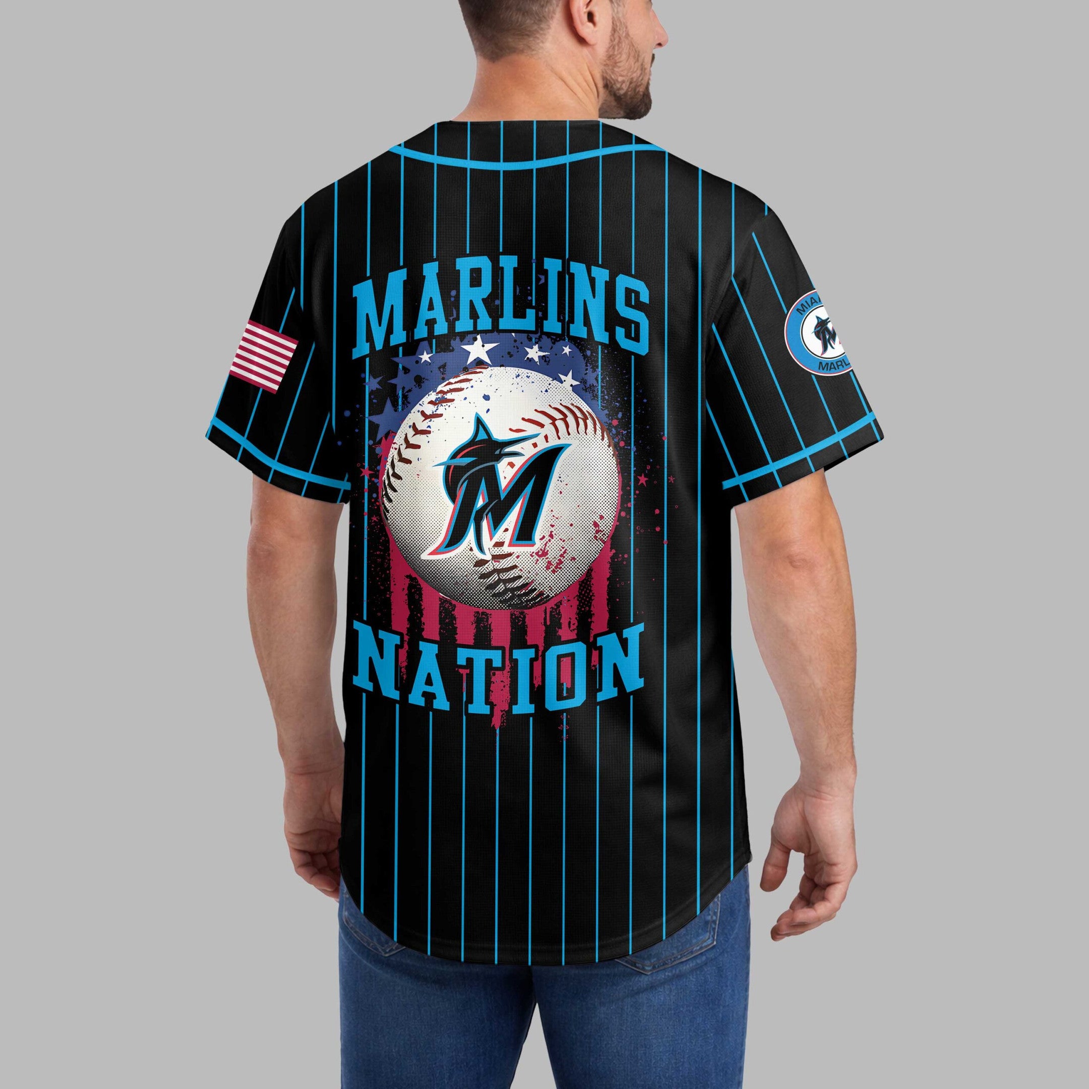 M.marlins | M.l.b Usa Flag Edition Premium Baseball Jersey