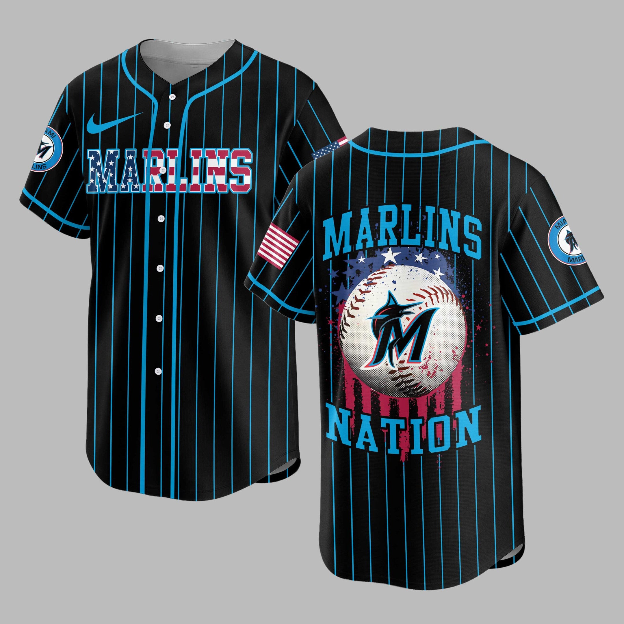 M.marlins | M.l.b Usa Flag Edition Premium Baseball Jersey
