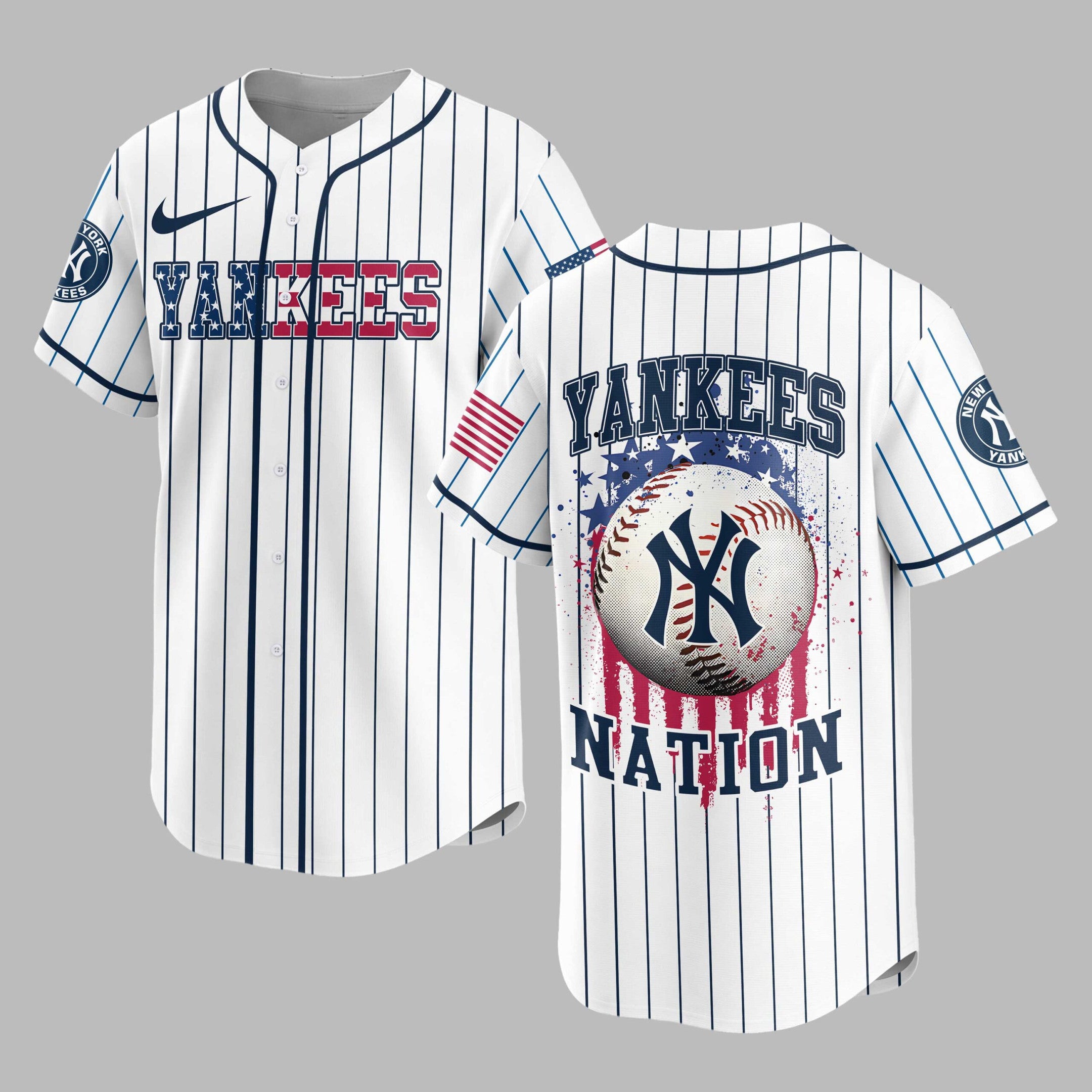 N.y.yankees | M.l.b Usa Flag Edition Premium Baseball Jersey