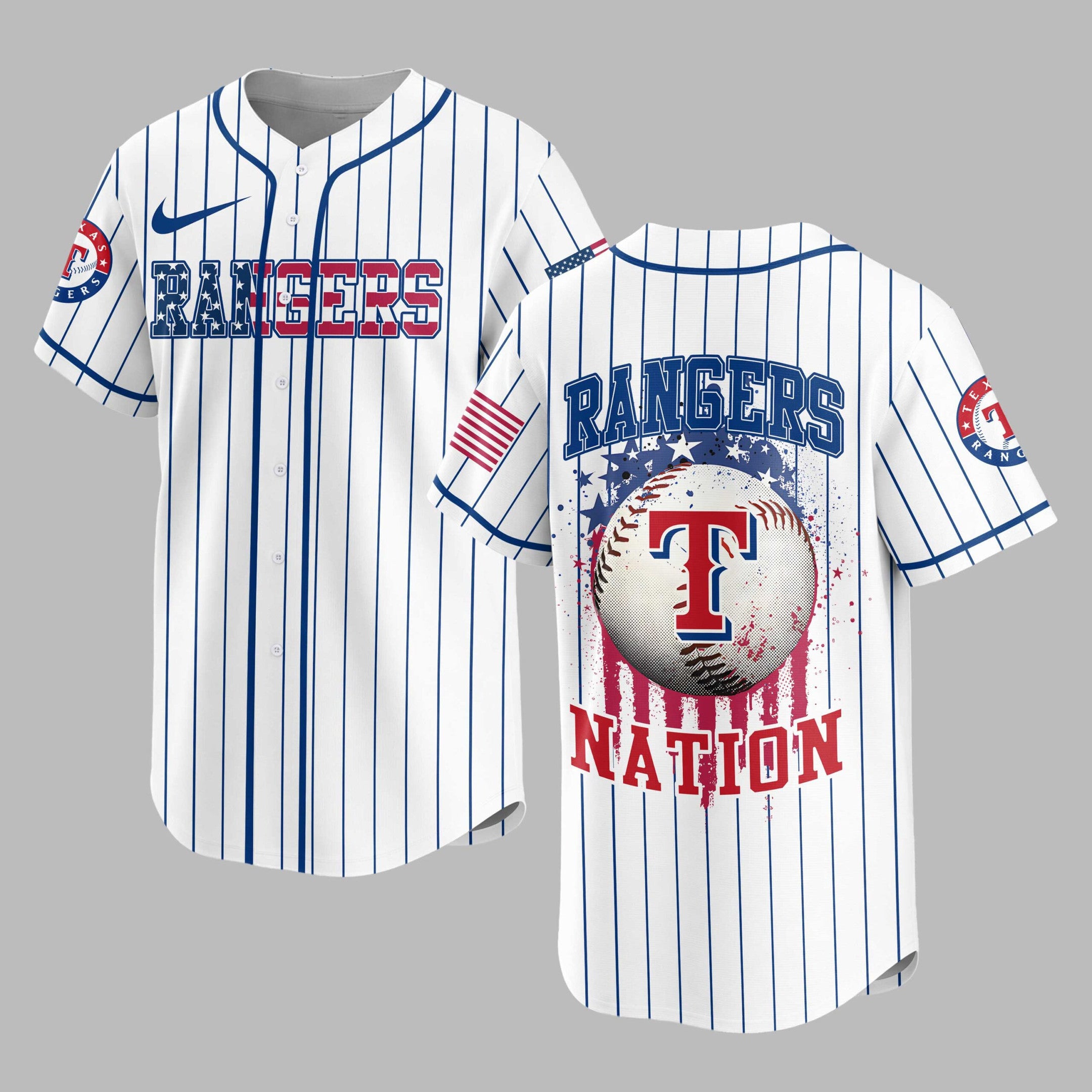 T.rangers | M.l.b Usa Flag Edition Premium Baseball Jersey