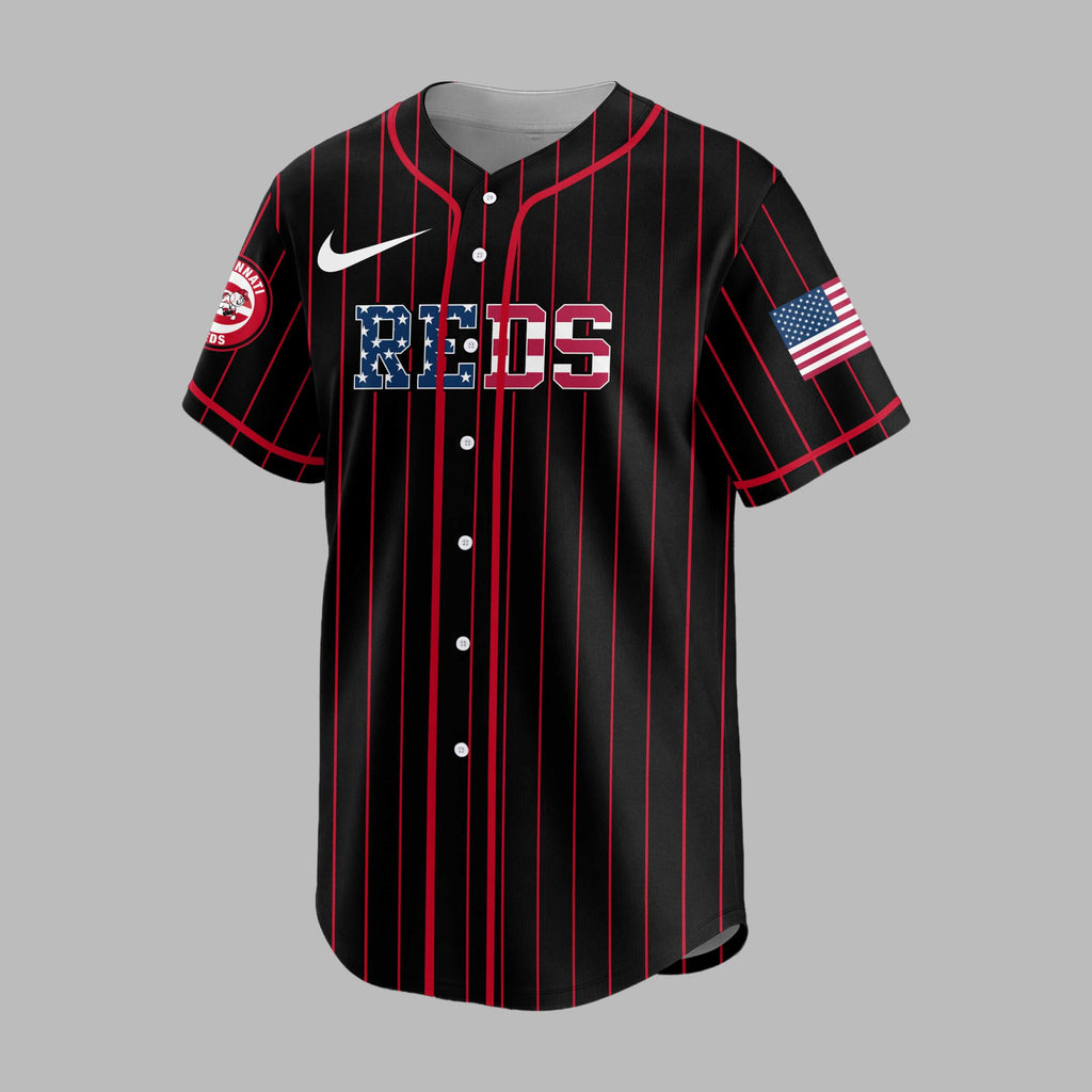 C.reds | M.l.b Usa Flag Edition Premium Baseball Jersey