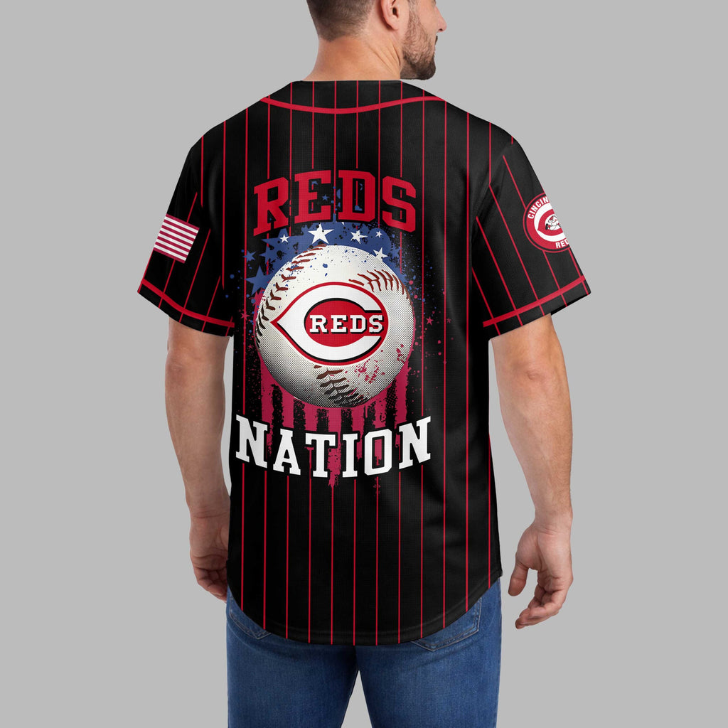 C.reds | M.l.b Usa Flag Edition Premium Baseball Jersey