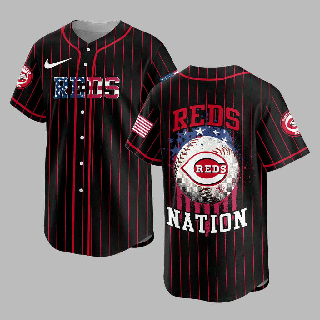 C.reds | M.l.b Usa Flag Edition Premium Baseball Jersey
