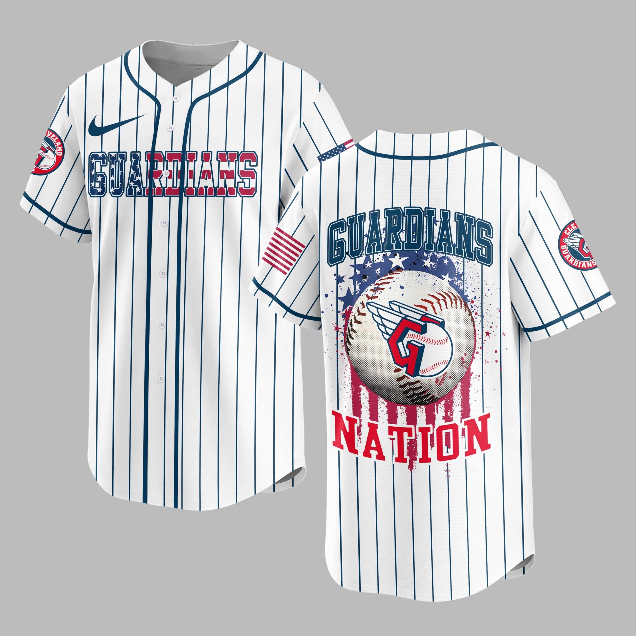 C.guardians | M.l.b Usa Flag Edition Premium Baseball Jersey
