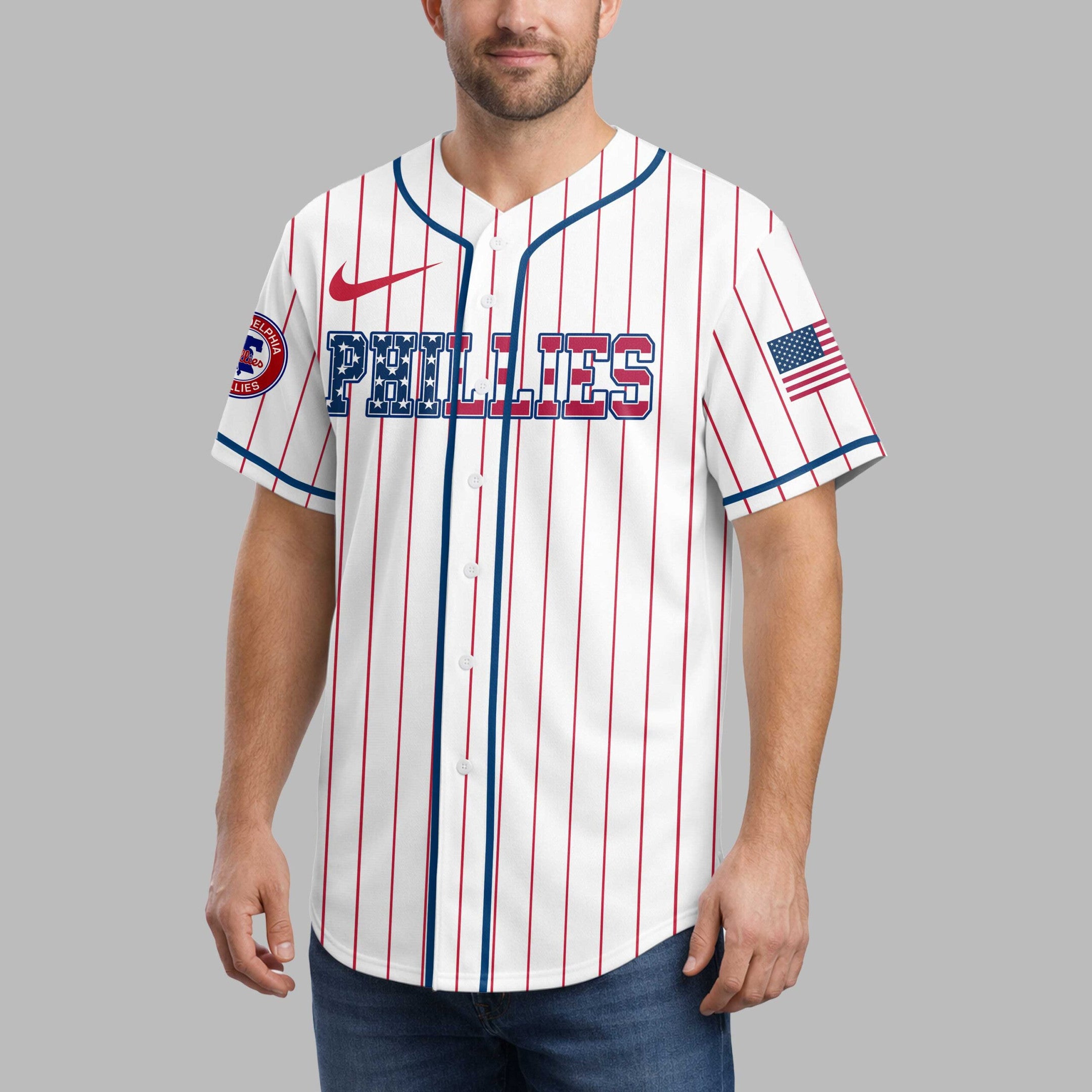 P.phillies | M.l.b Usa Flag Edition Premium Baseball Jersey