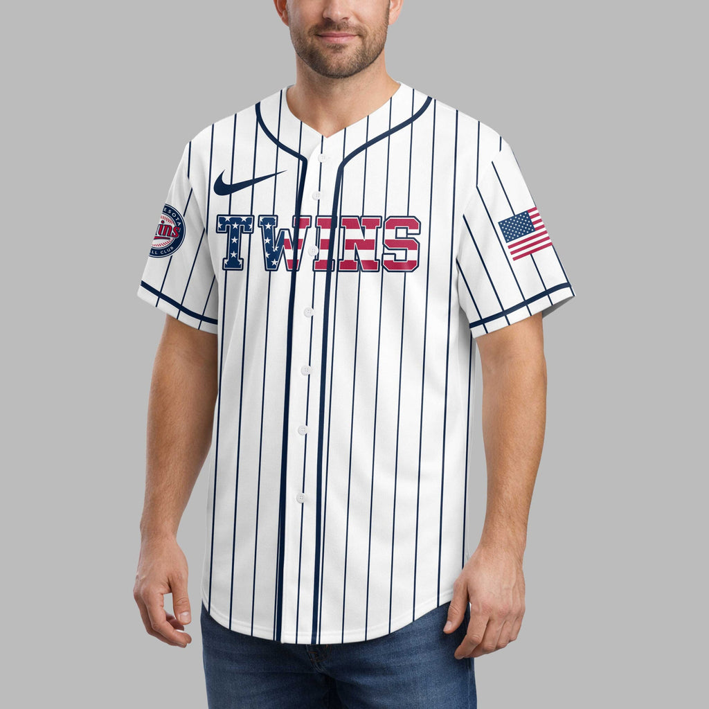 M.twins | M.l.b Usa Flag Edition Premium Baseball Jersey