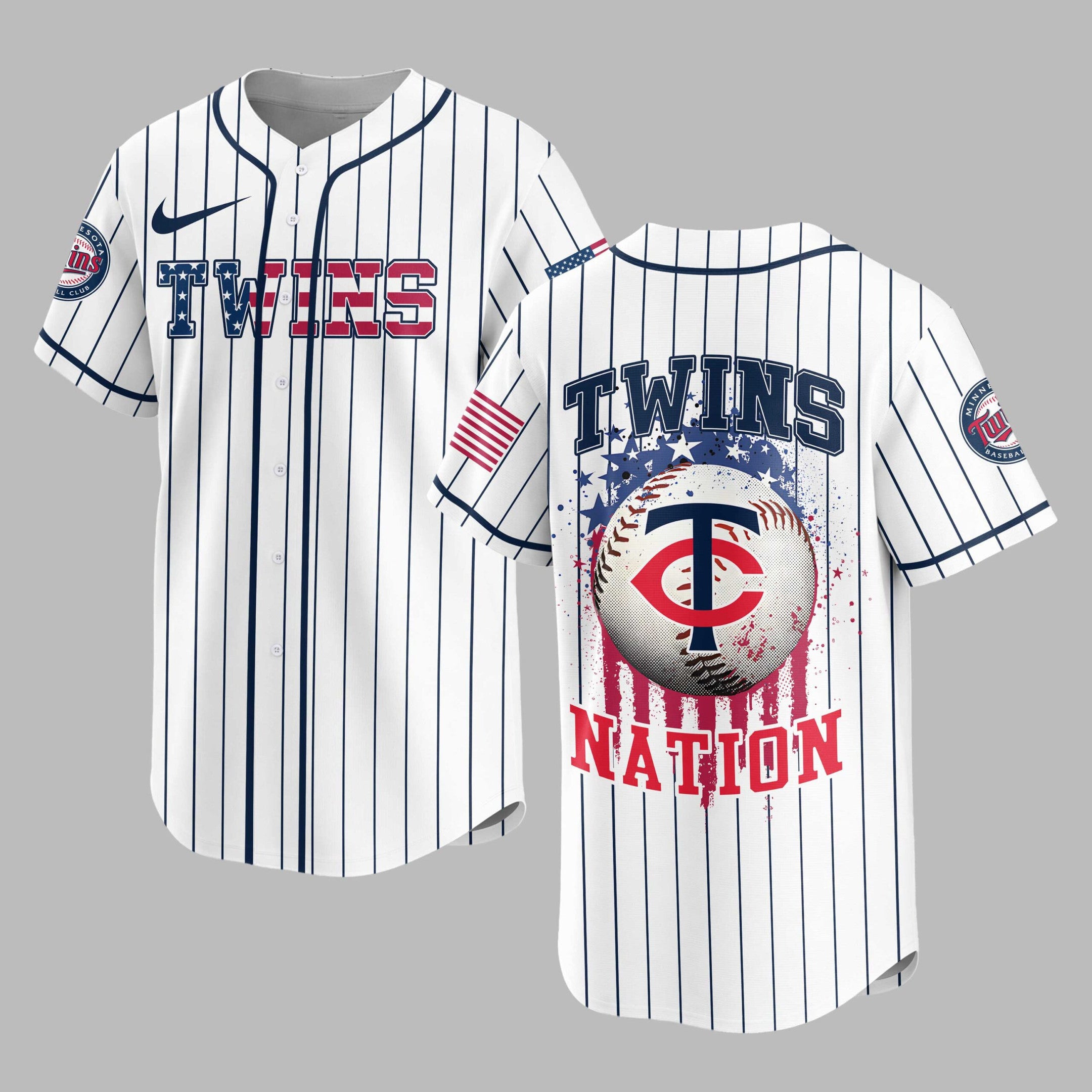 M.twins | M.l.b Usa Flag Edition Premium Baseball Jersey