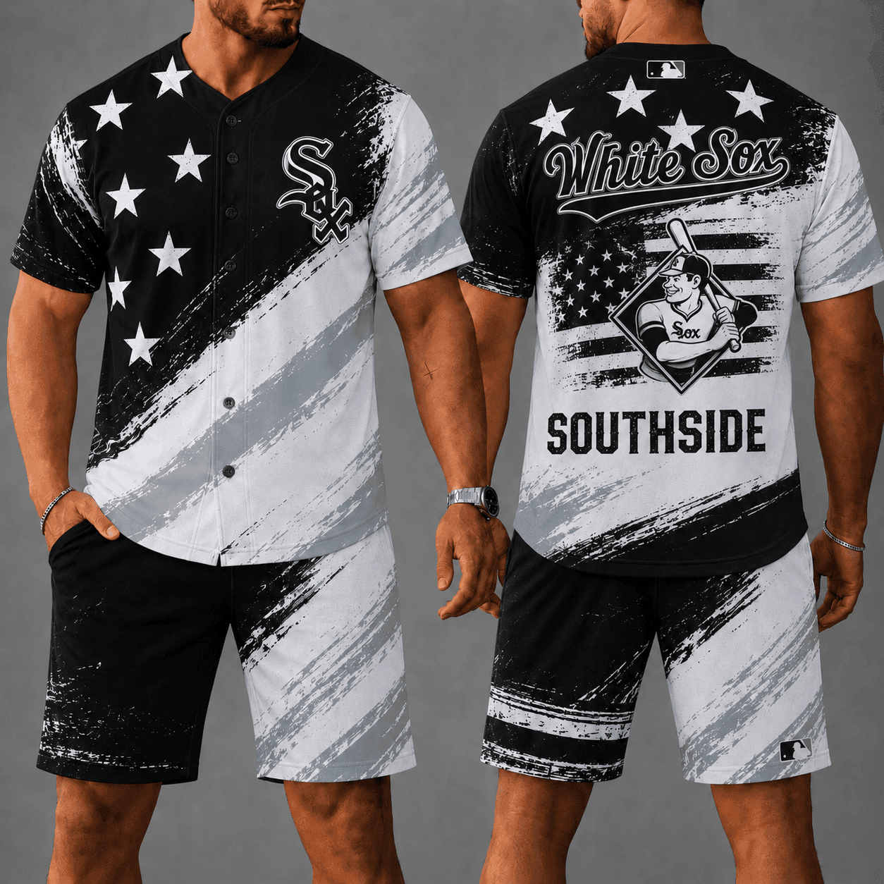 C.white Sox | Premium M.L.B Star Spirit Jersey Shorts Set