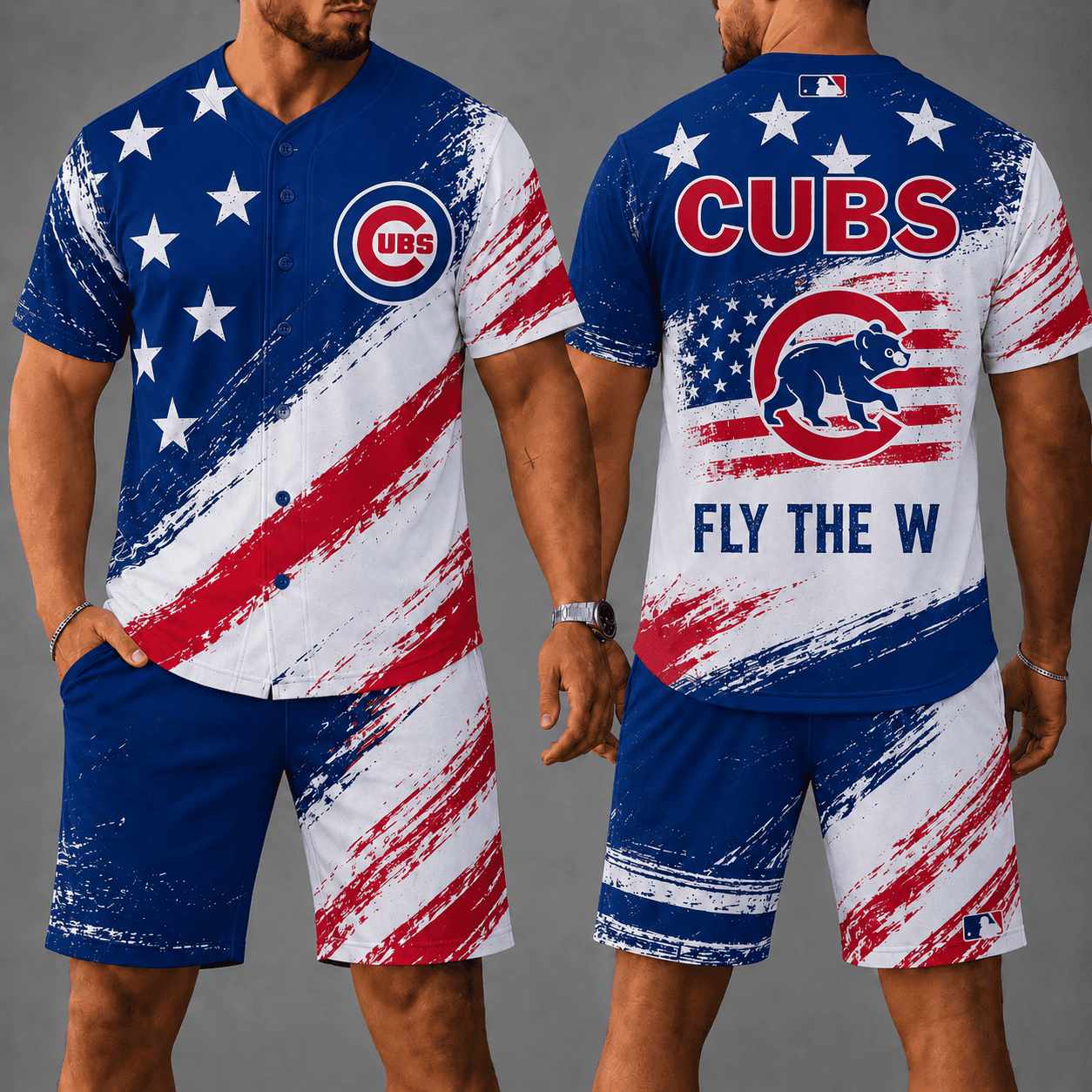 C.cubs | Premium M.L.B Star Spirit Jersey Shorts Set