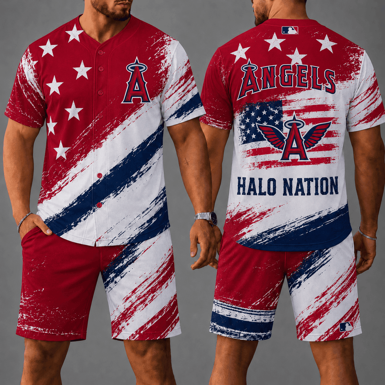 L.a.angels | Premium M.L.B Star Spirit Jersey Shorts Set