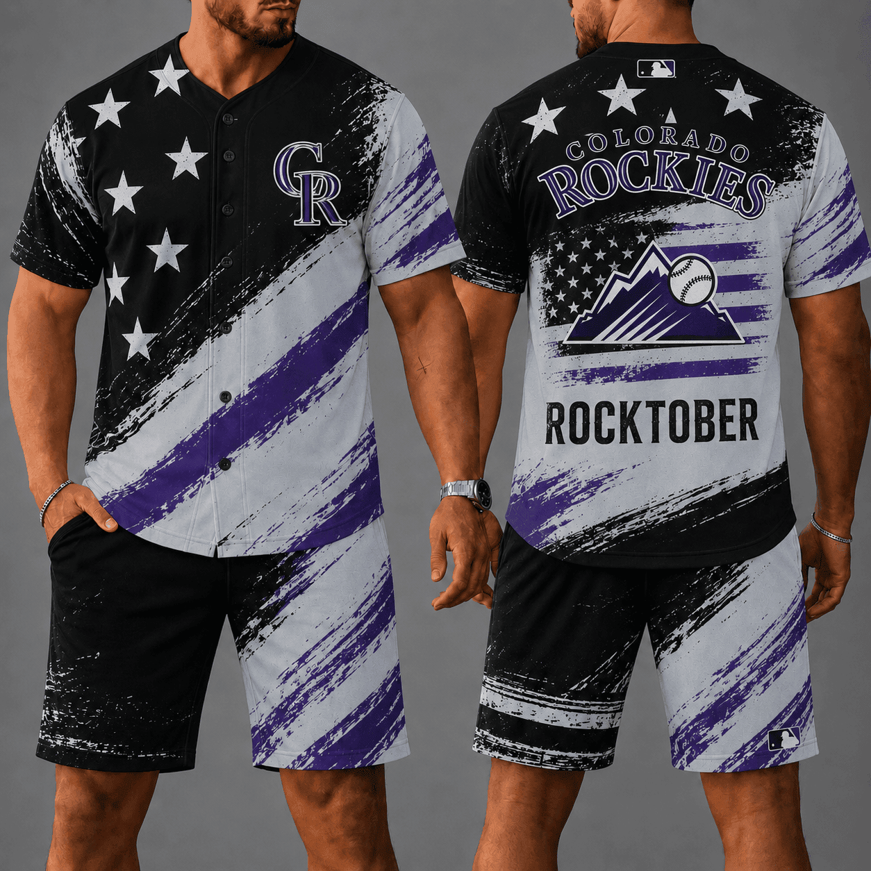 C.rockies | Premium M.L.B Star Spirit Jersey Shorts Set