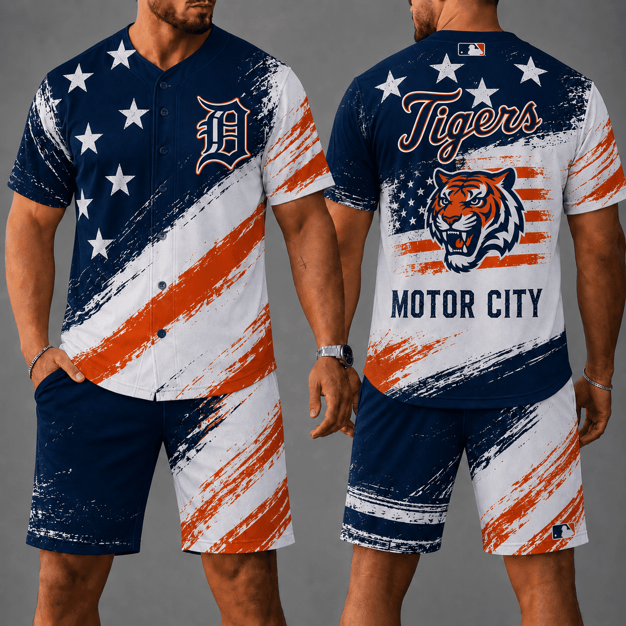 D.tigers | Premium M.L.B Star Spirit Jersey Shorts Set