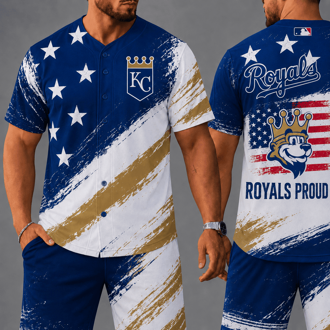 K.c.royals | Premium M.L.B Star Spirit Jersey Shorts Set