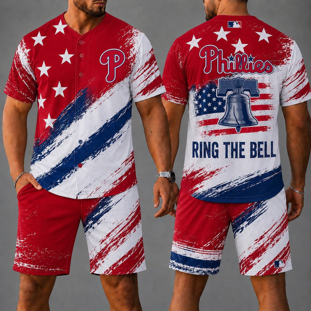 P.phillies | Premium M.L.B Star Spirit Jersey Shorts Set