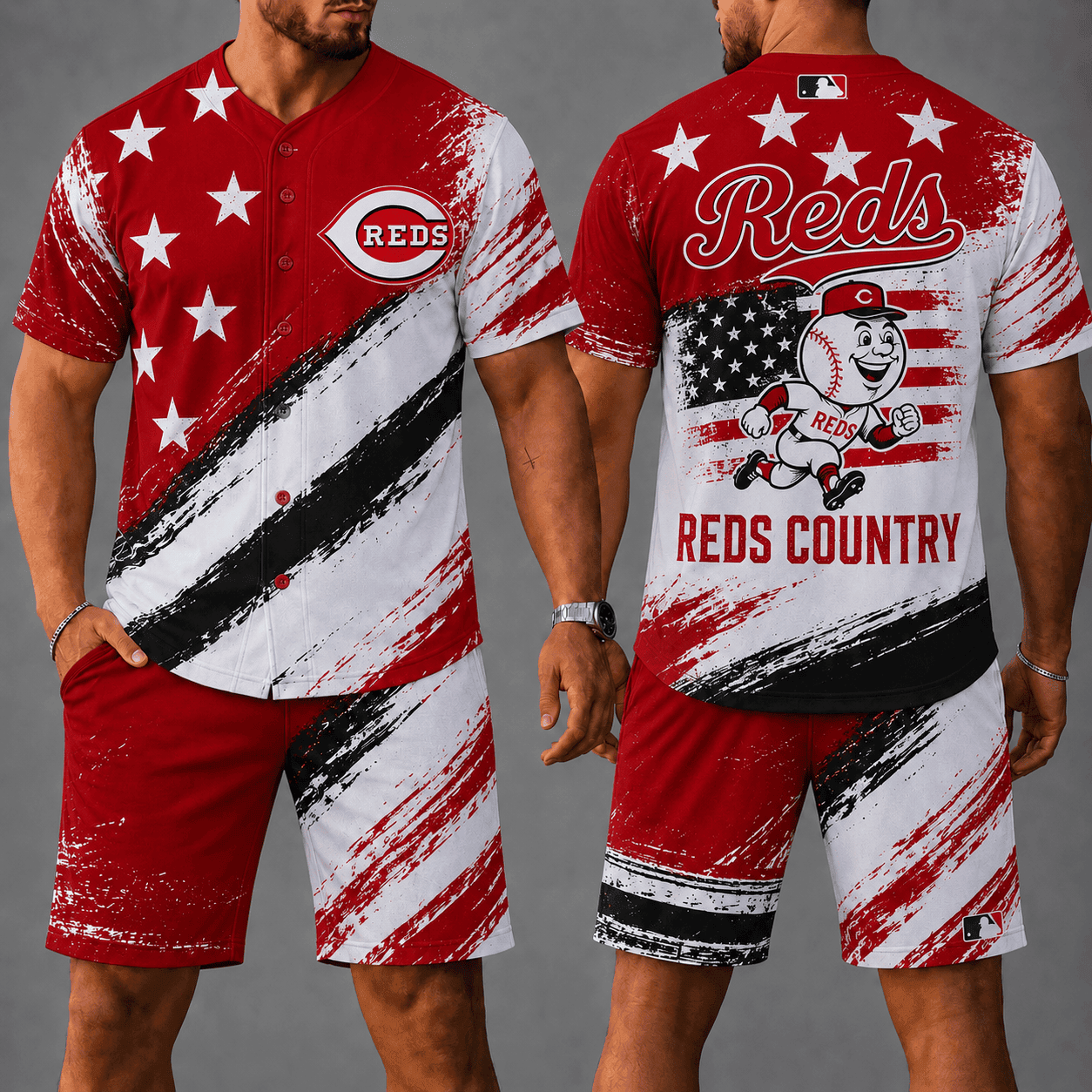 C.reds | Premium M.L.B Star Spirit Jersey Shorts Set