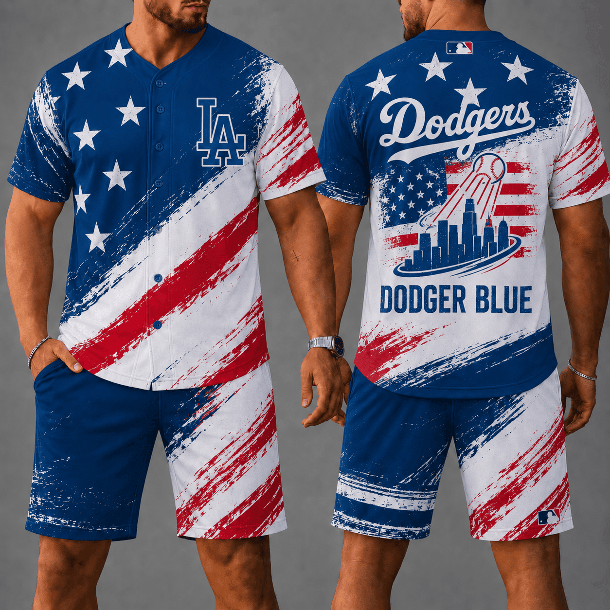 L.a.dodgers | Premium M.L.B Star Spirit Jersey Shorts Set