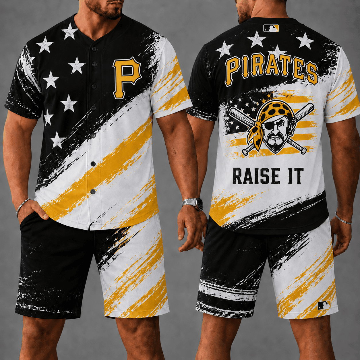 P.pirates | Premium M.L.B Star Spirit Jersey Shorts Set