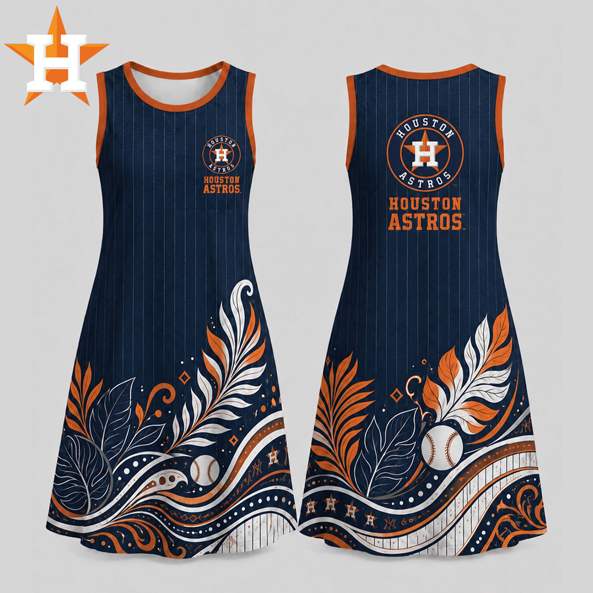 H.astros | Premium M.l.b Floral Dress Td