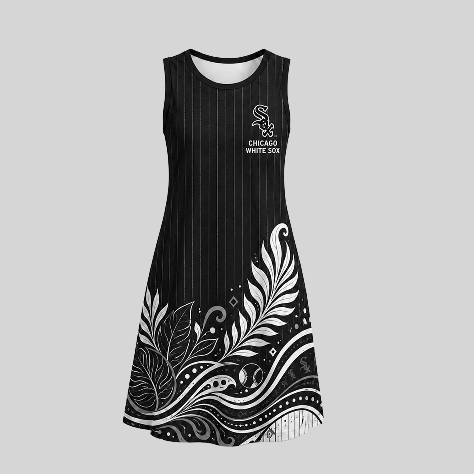 C.white Sox | Premium M.l.b Floral Dress Td