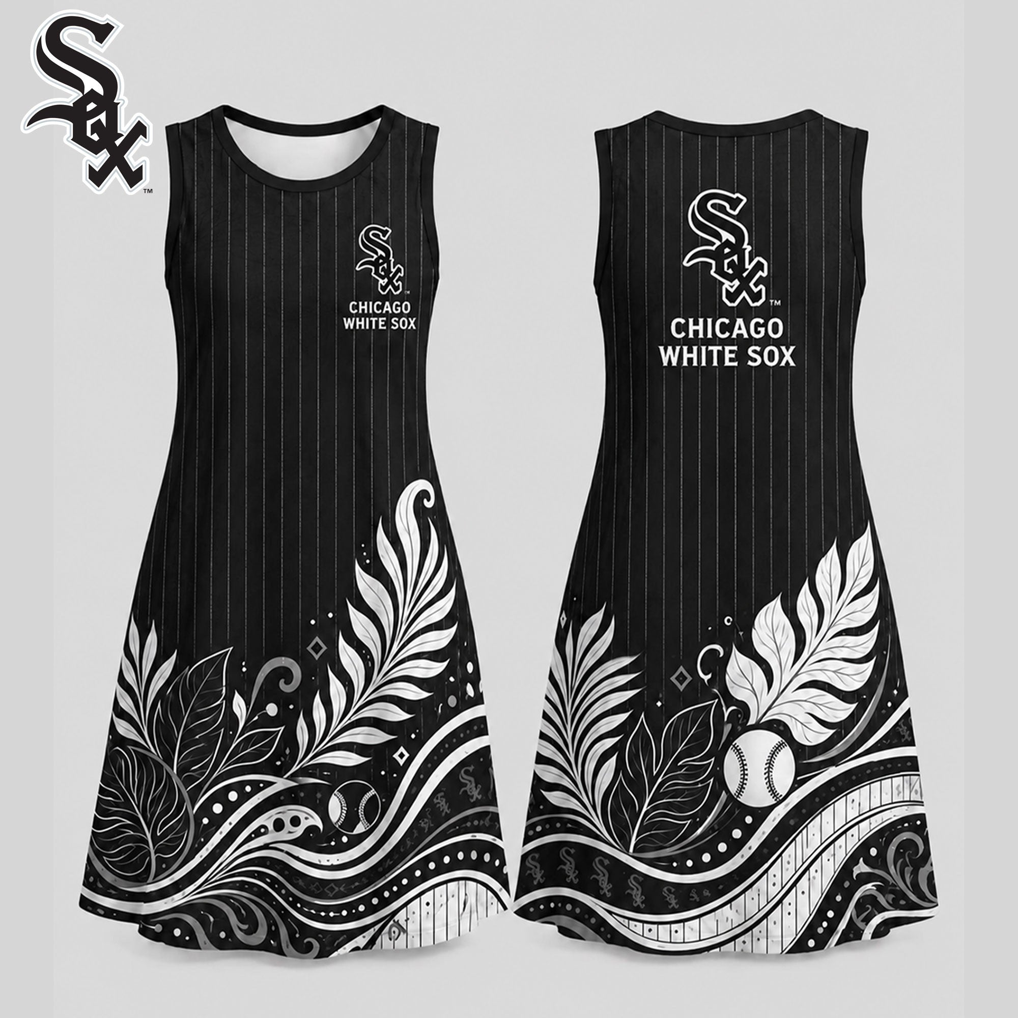 C.white Sox | Premium M.l.b Floral Dress Td