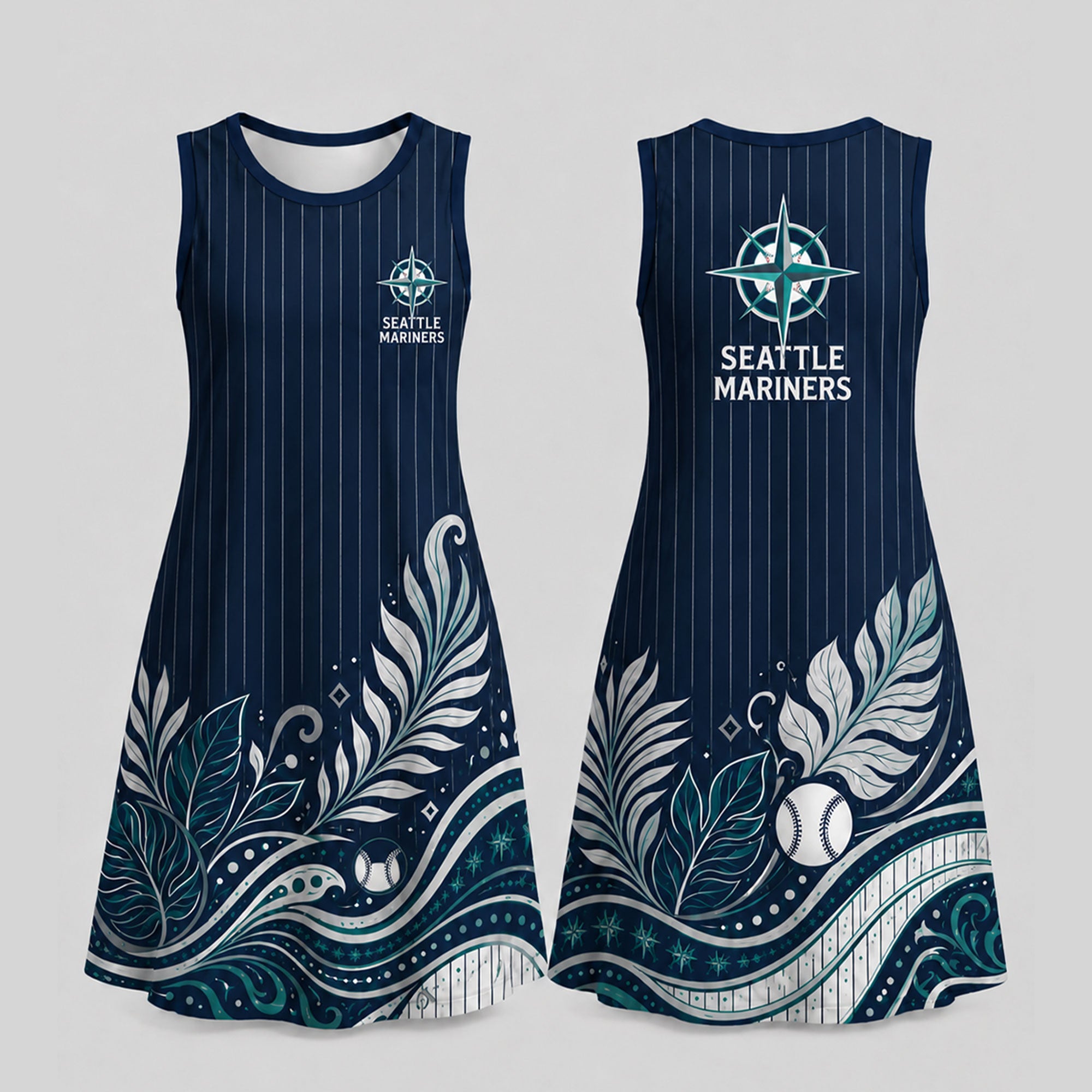 S.mariners | Premium M.l.b Floral Dress Td