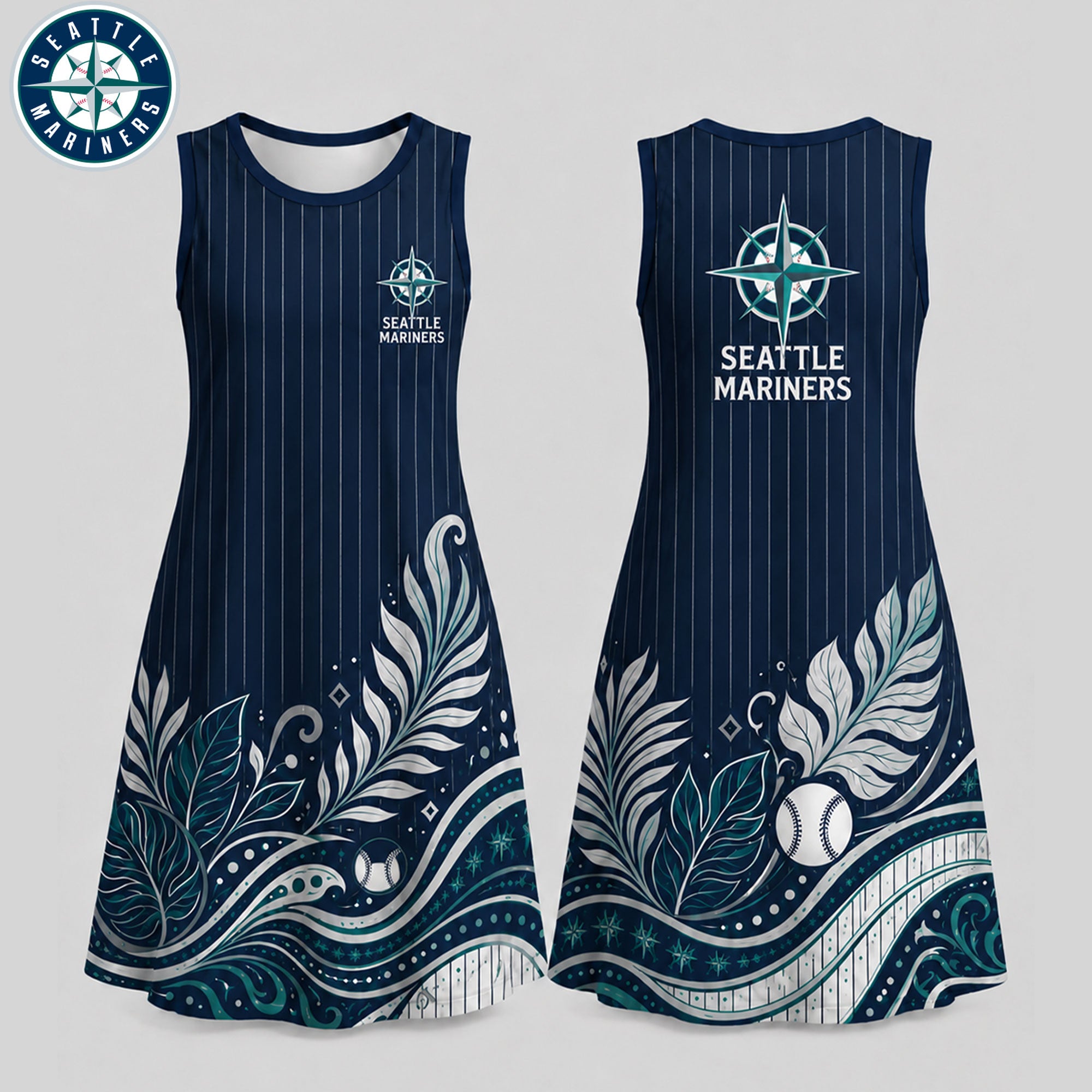 S.mariners | Premium M.l.b Floral Dress Td