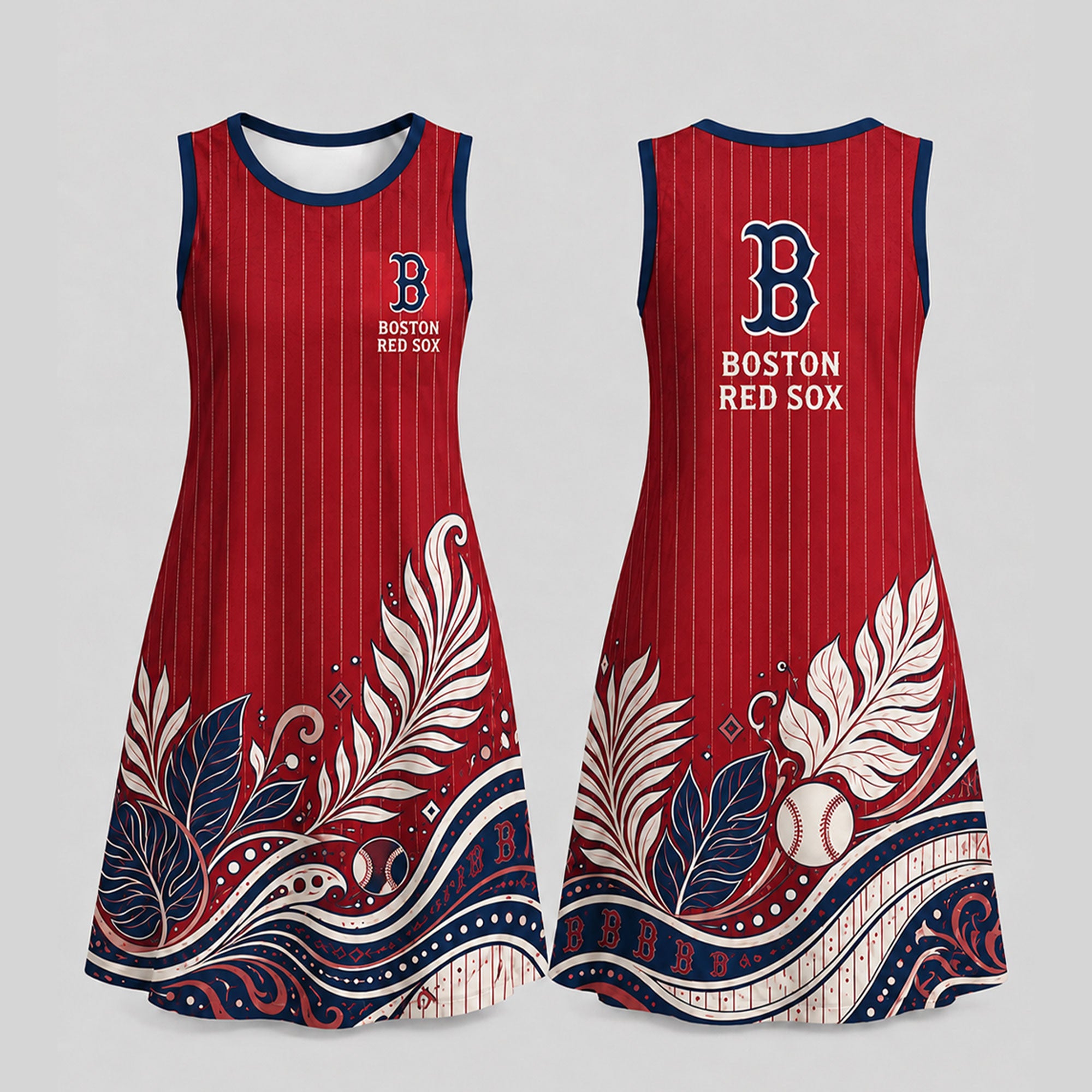 B.red Sox | Premium M.l.b Floral Dress Td