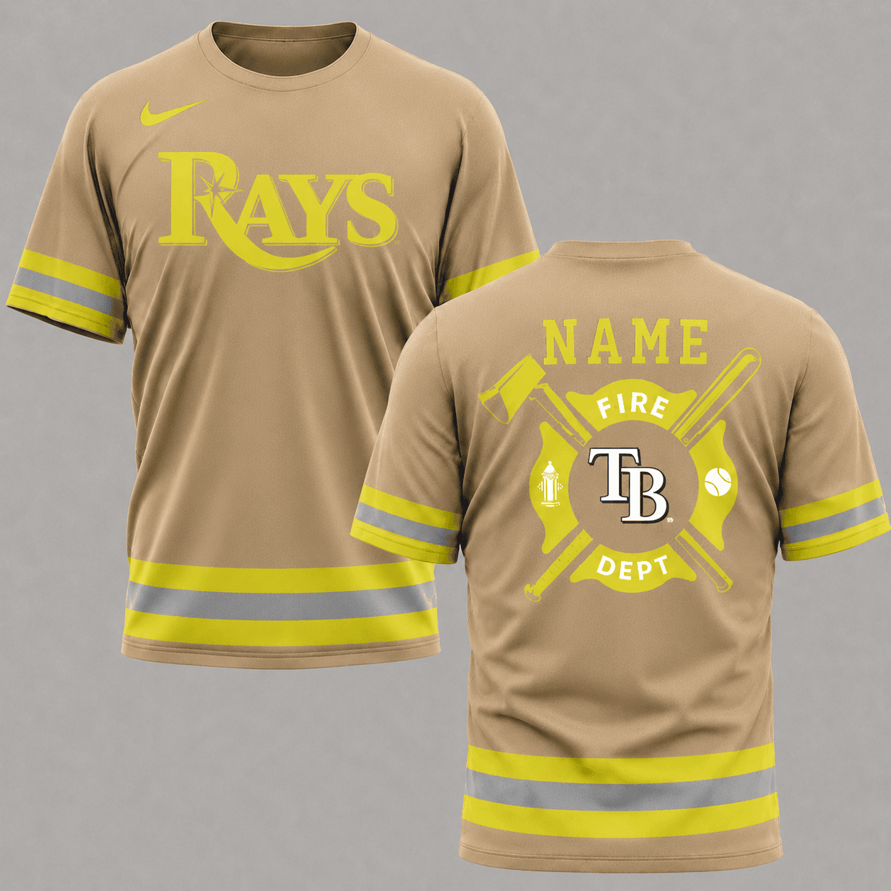 T.bay Rays | M.l.b X Personalized Firefighters Hi-vis 3d Shirt