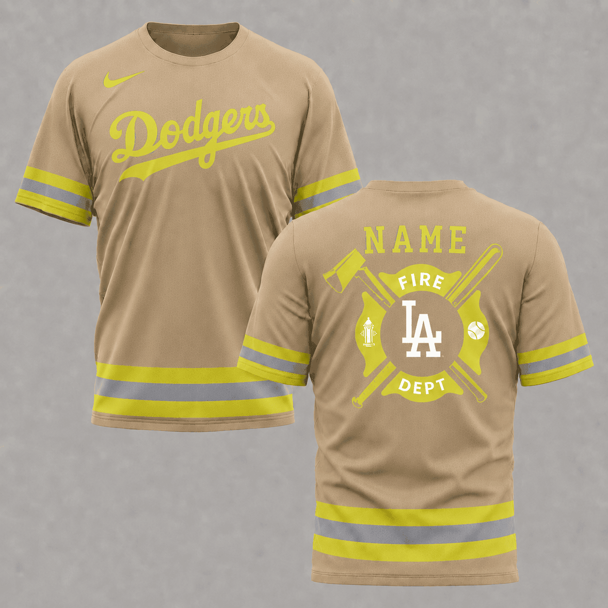 L.a.dodgers | M.l.b X Personalized Firefighters Hi-vis 3d Shirt