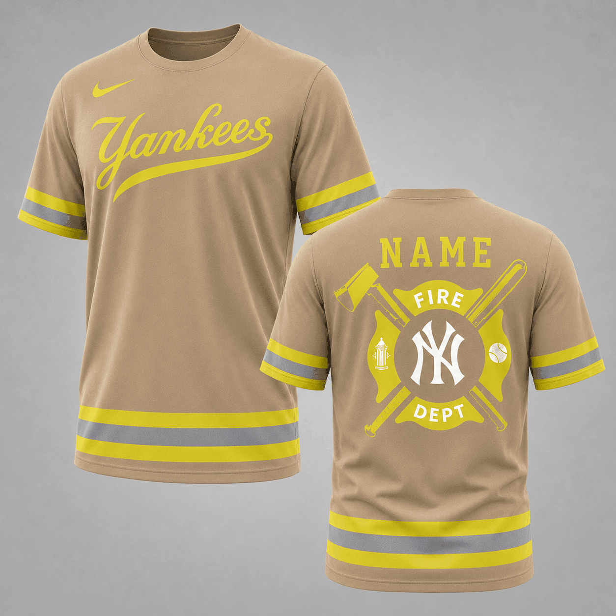 N.y.yankees | M.l.b X Personalized Firefighters Hi-vis 3d Shirt