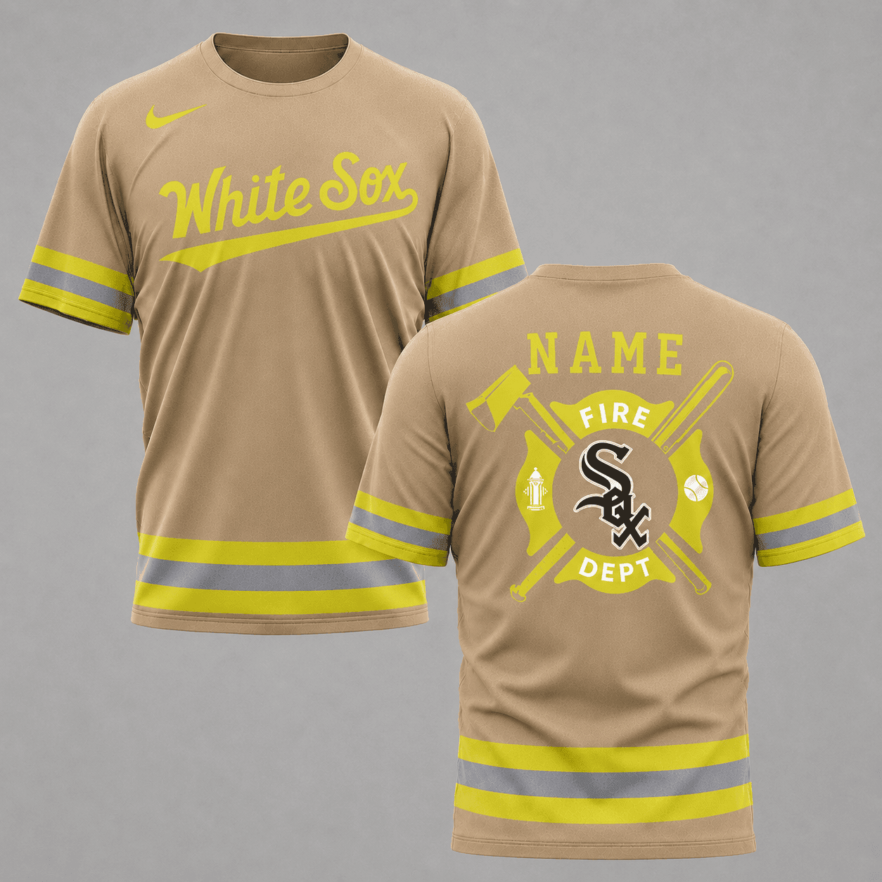 C.white Sox | M.l.b X Personalized Firefighters Hi-vis 3d Shirt