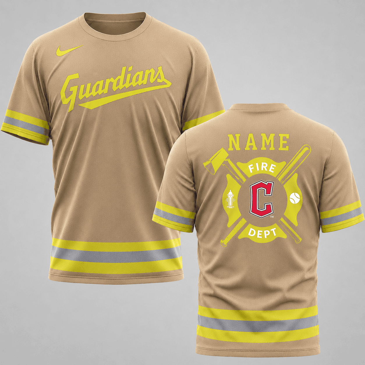 C.guardians | M.l.b X Personalized Firefighters Hi-vis 3d Shirt