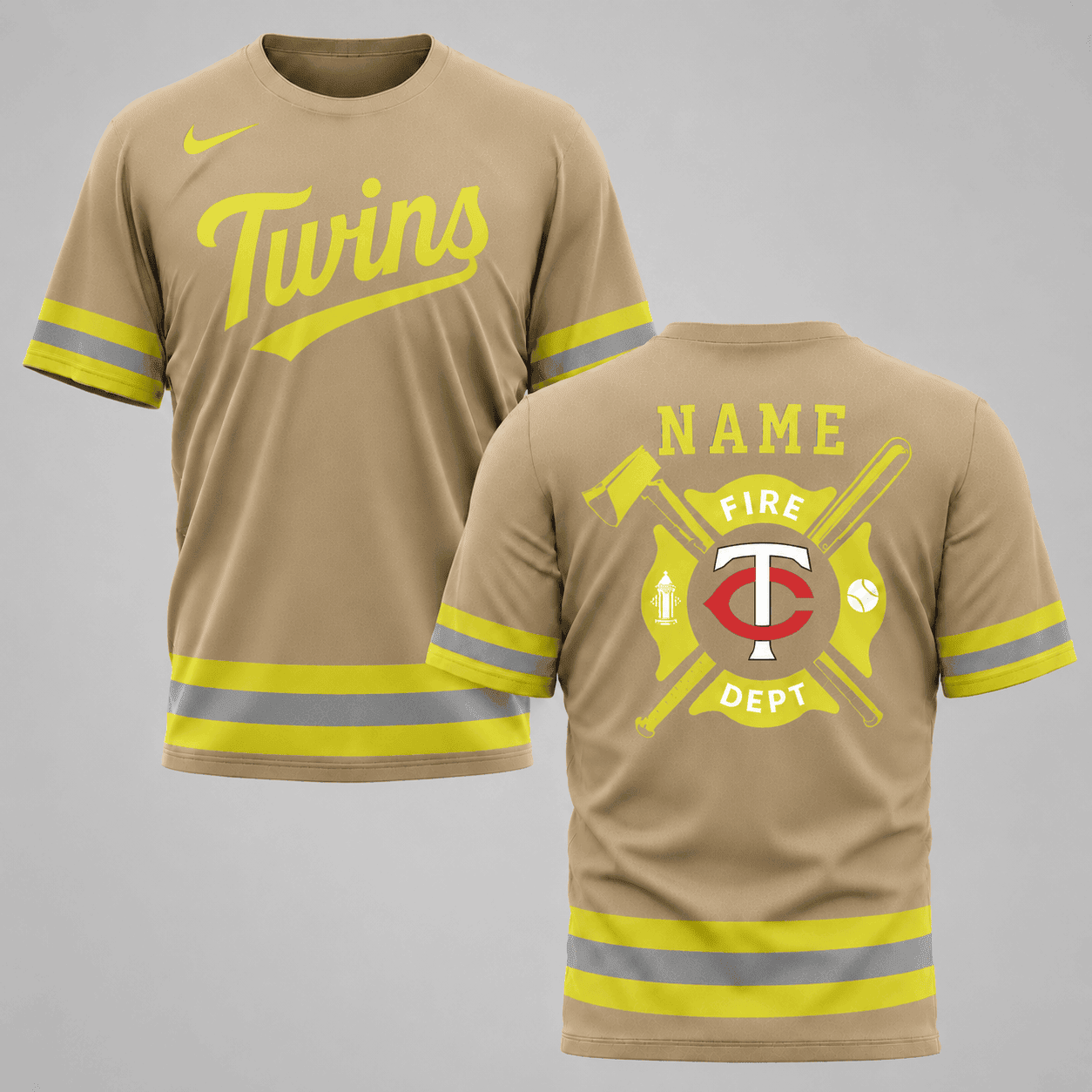 M.twins | M.l.b X Personalized Firefighters Hi-vis 3d Shirt