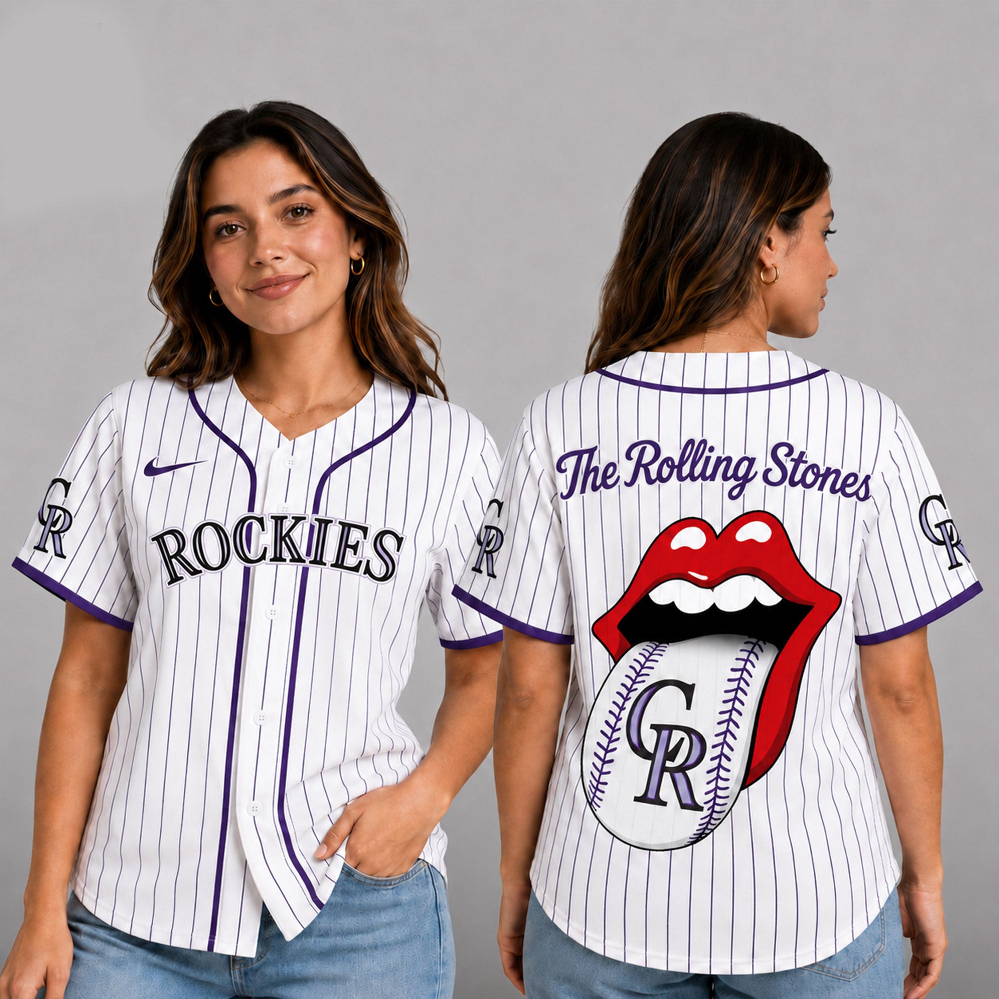 C.rockies | Premium .m.l.b. The Rolling Stones Jersey Shirt Td