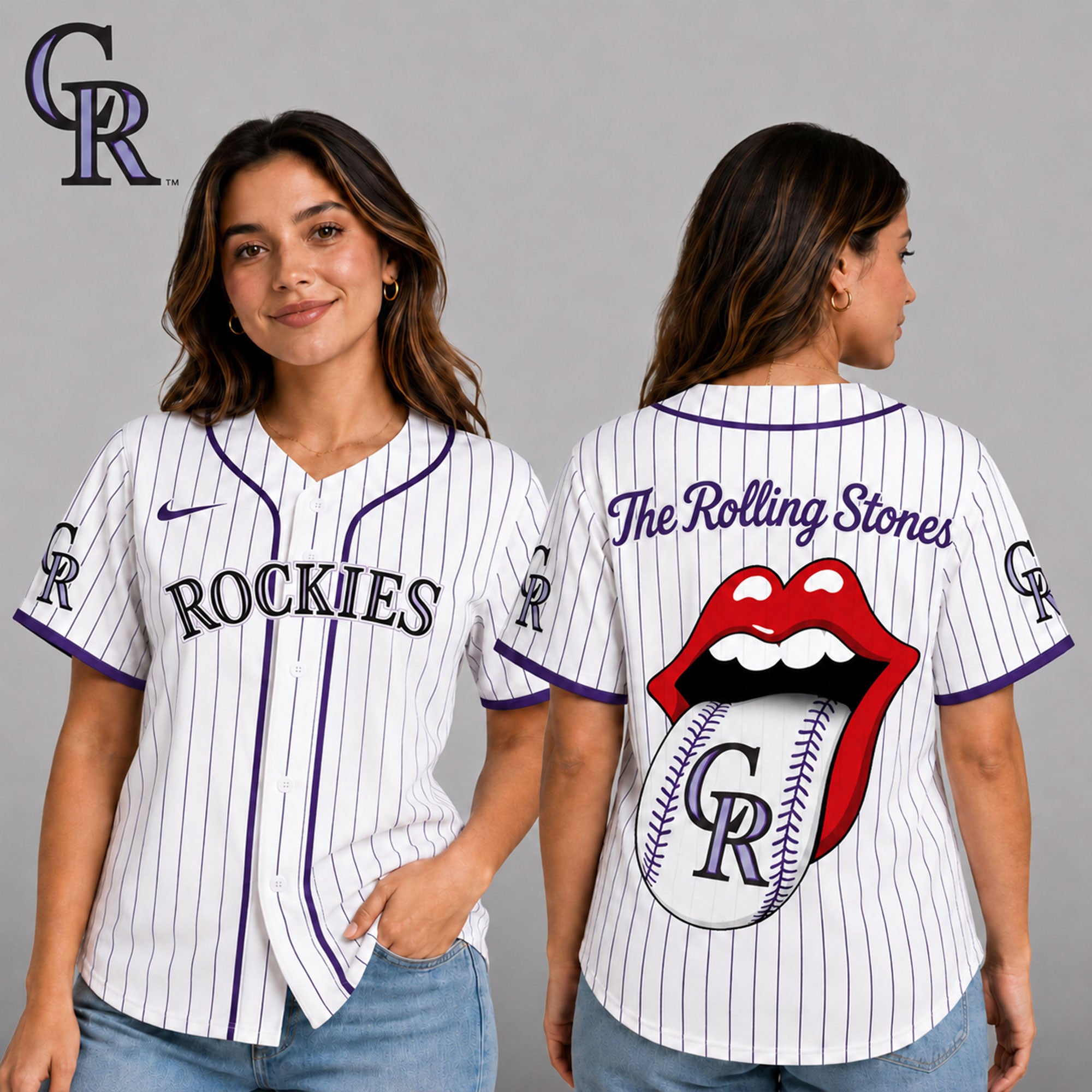 C.rockies | Premium .m.l.b. The Rolling Stones Jersey Shirt Td