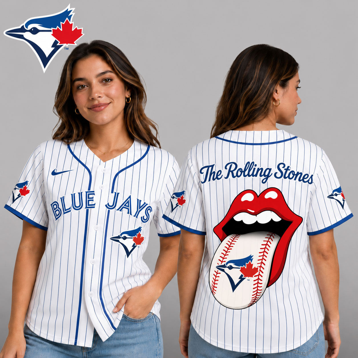 T.blue Jays | Premium .m.l.b. The Rolling Stones Jersey Shirt Td