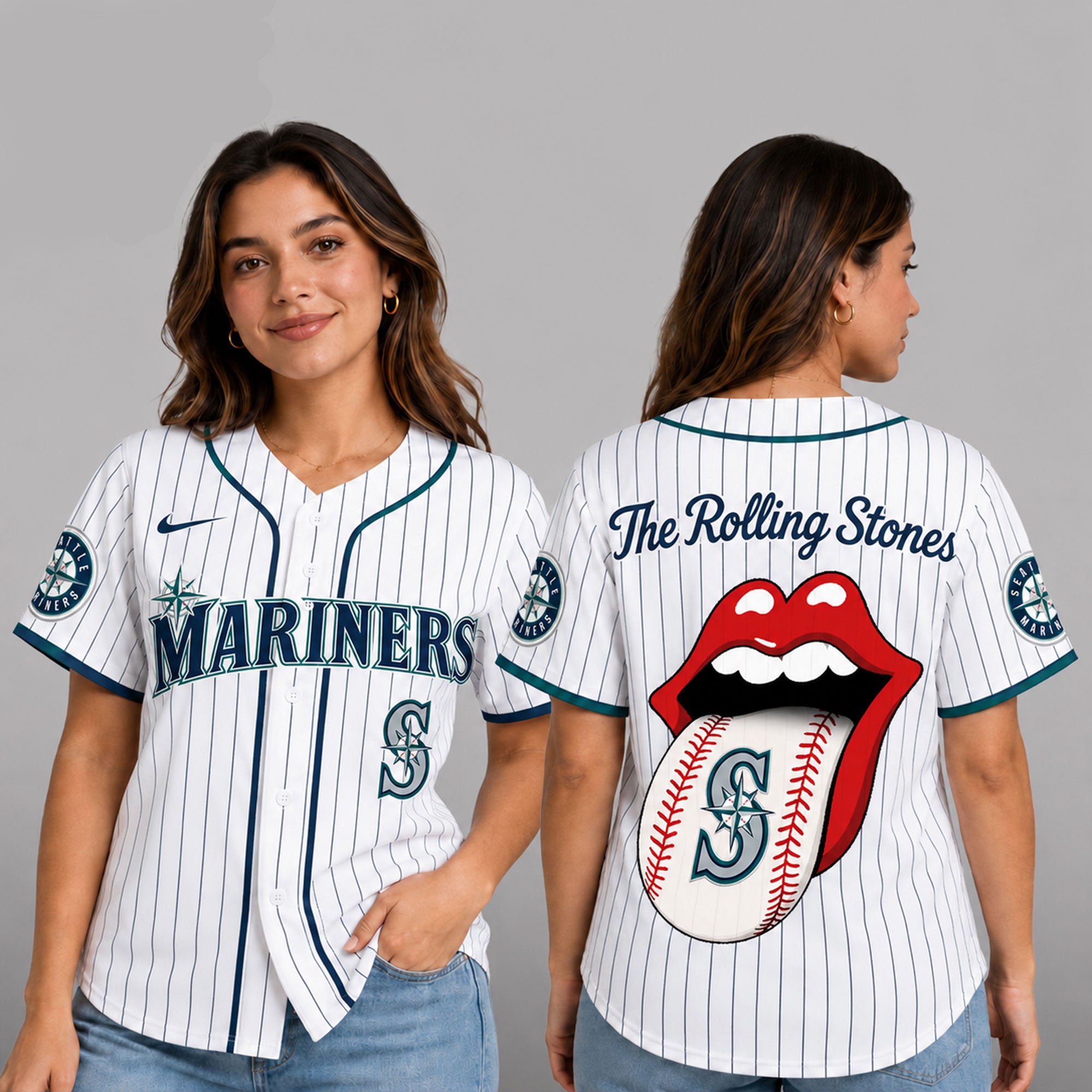 S.mariners | Premium .m.l.b. The Rolling Stones Jersey Shirt Td