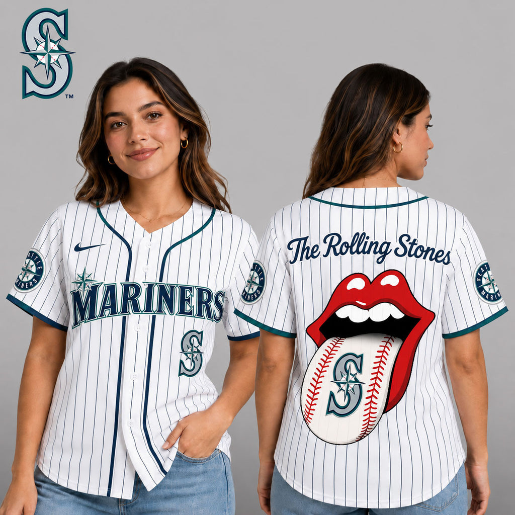 S.mariners | Premium .m.l.b. The Rolling Stones Jersey Shirt Td