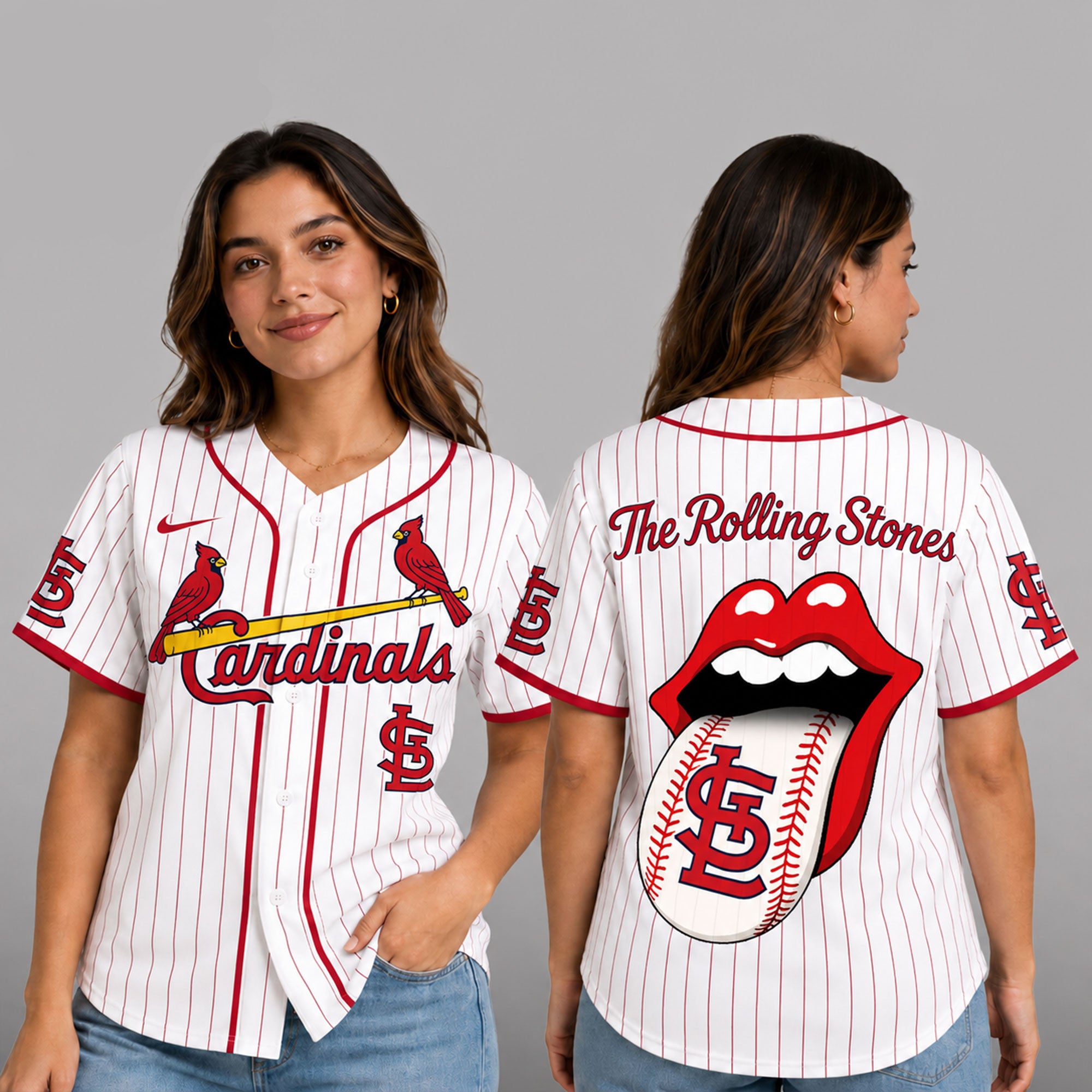 S.l.cardinals | Premium .m.l.b. The Rolling Stones Jersey Shirt Td