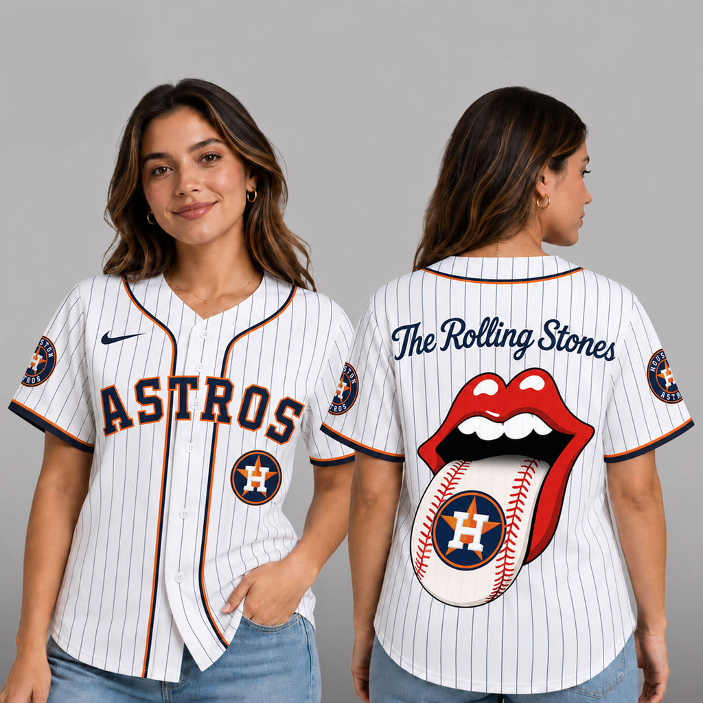 H.astros | Premium .m.l.b. The Rolling Stones Jersey Shirt Td