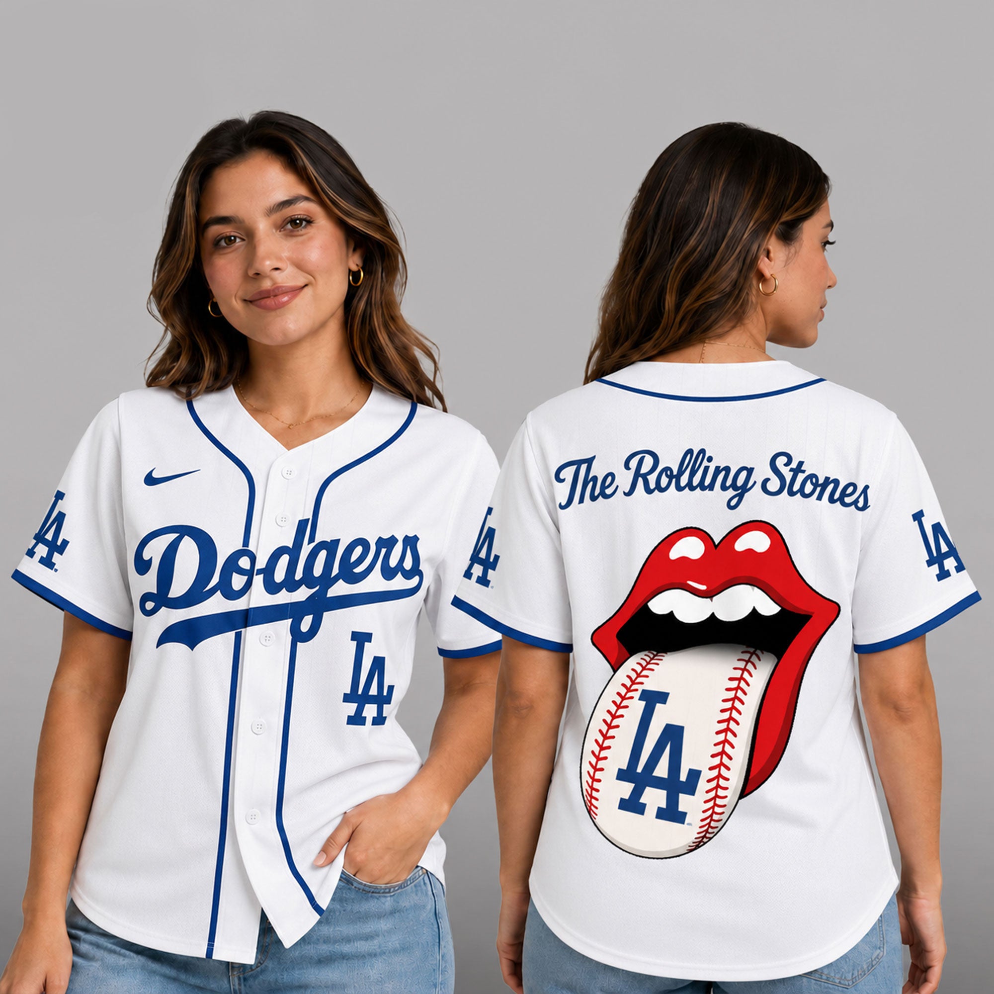 L.a.dodgers | Premium .m.l.b. The Rolling Stones Jersey Shirt Td