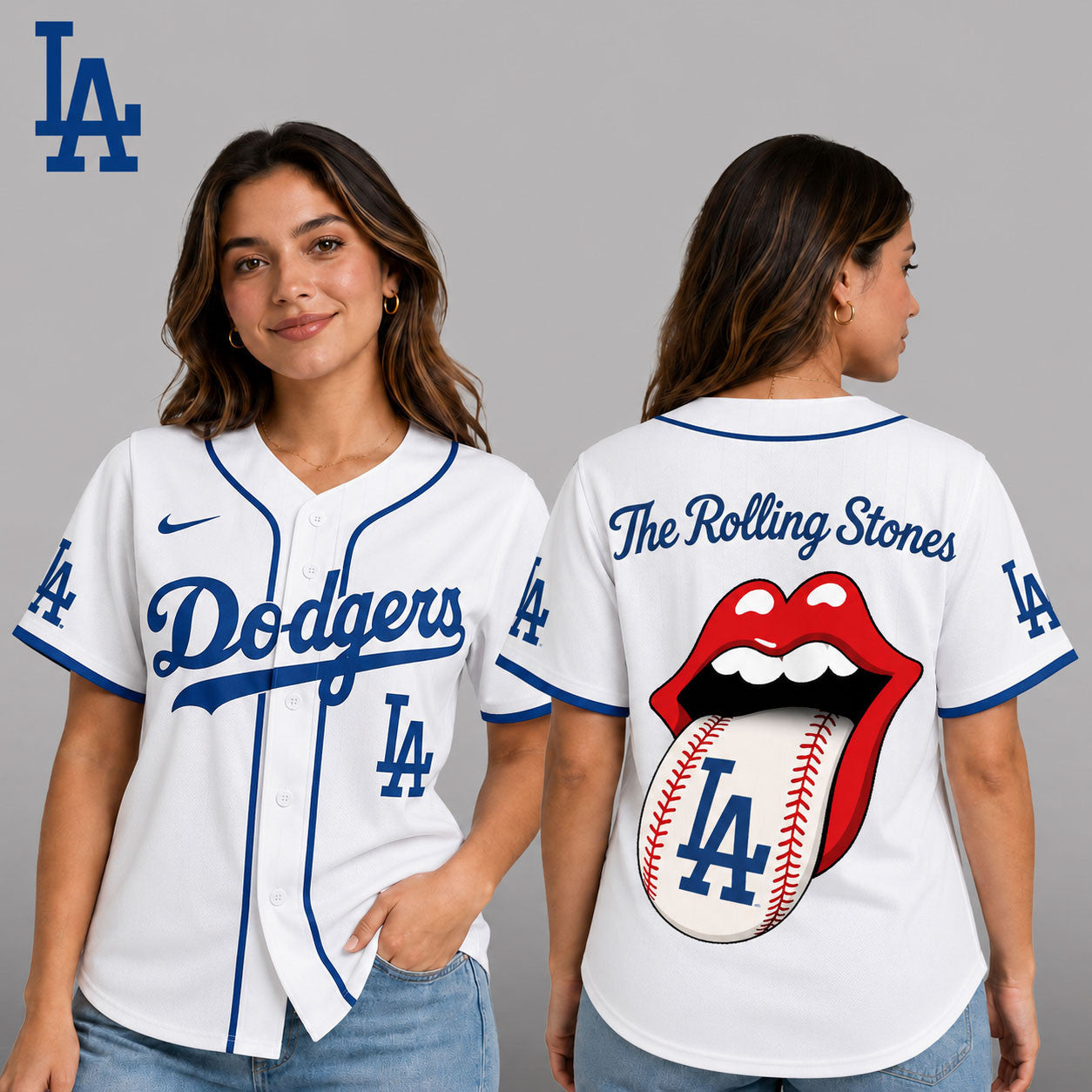 L.a.dodgers | Premium .m.l.b. The Rolling Stones Jersey Shirt Td